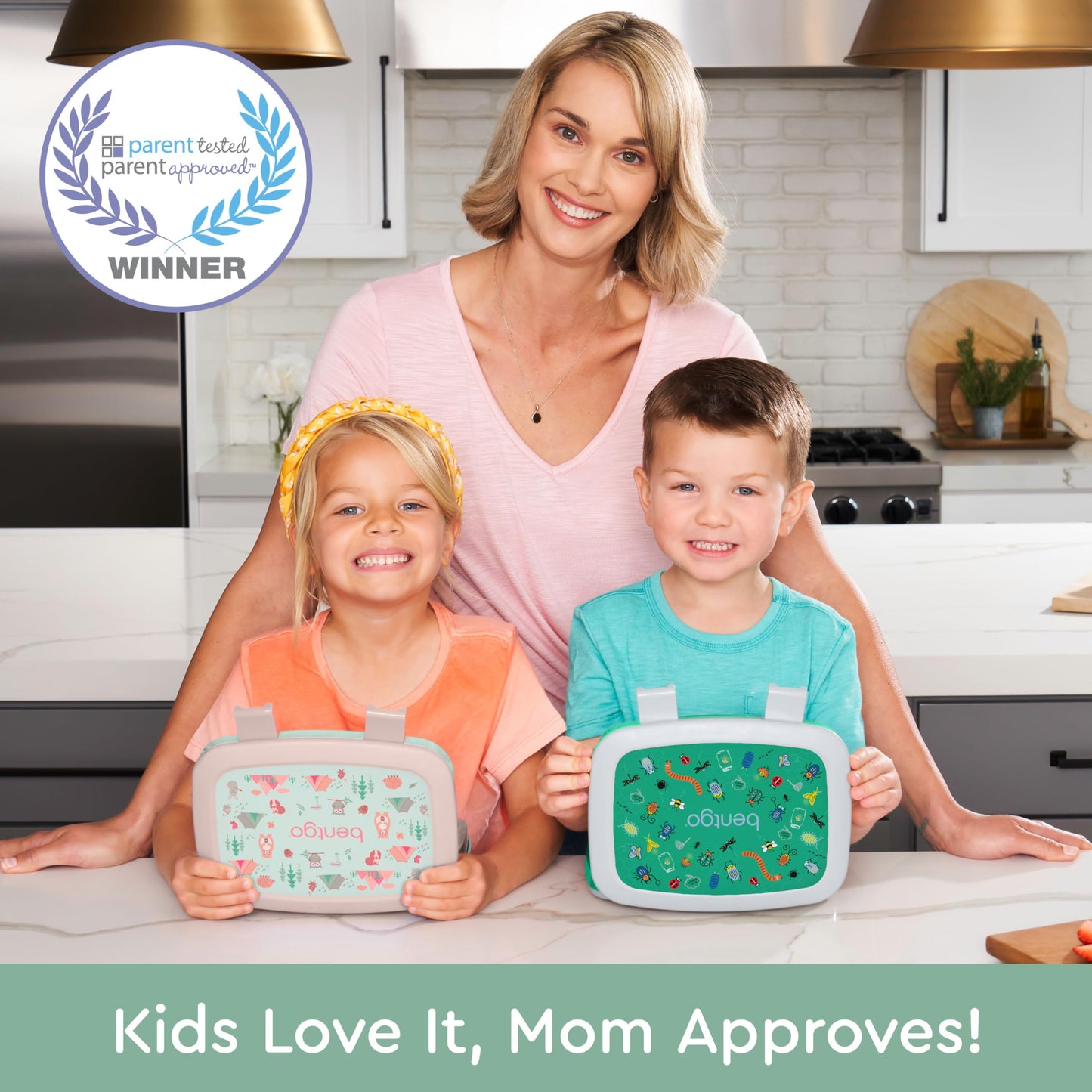 Bentgo Kids Prints Leak-Proof, 5-Compartment Bento-Style Kids Lunch Box - Ideal Portion Sizes for Ages 3-7, Durable, Drop-Proof, Dishwasher Safe, & Made with BPA-Free Materials (Nature Adventure)