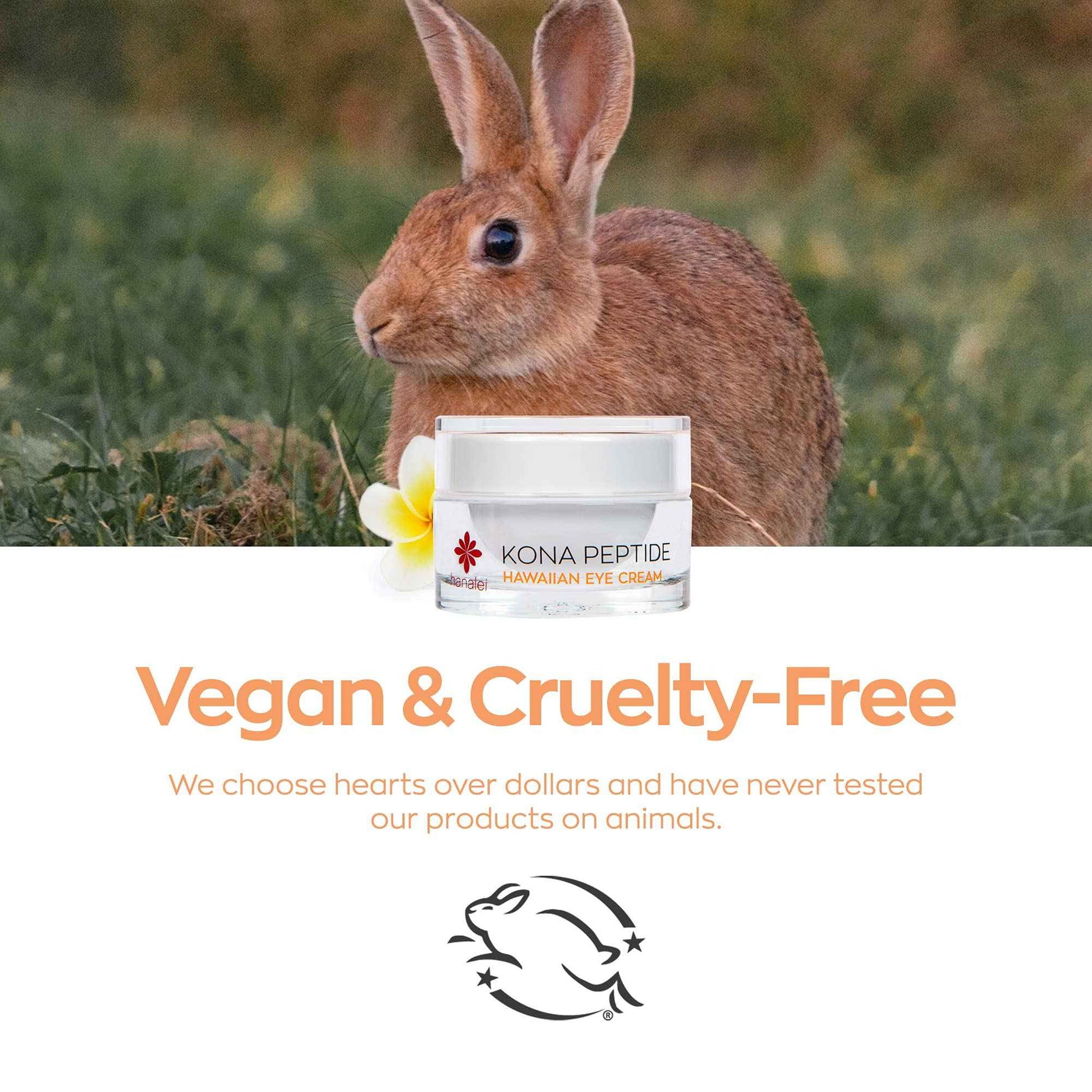 Hanalei Kona Peptide Eye Cream with Caffeine – Reduces Wrinkles, Puffiness, Dark Circles, Hydrating, Smoothing, Revitalizing Formula with Hawaiian Botanicals and Peptides – Cruelty-Free, Vegan, 0.5 oz