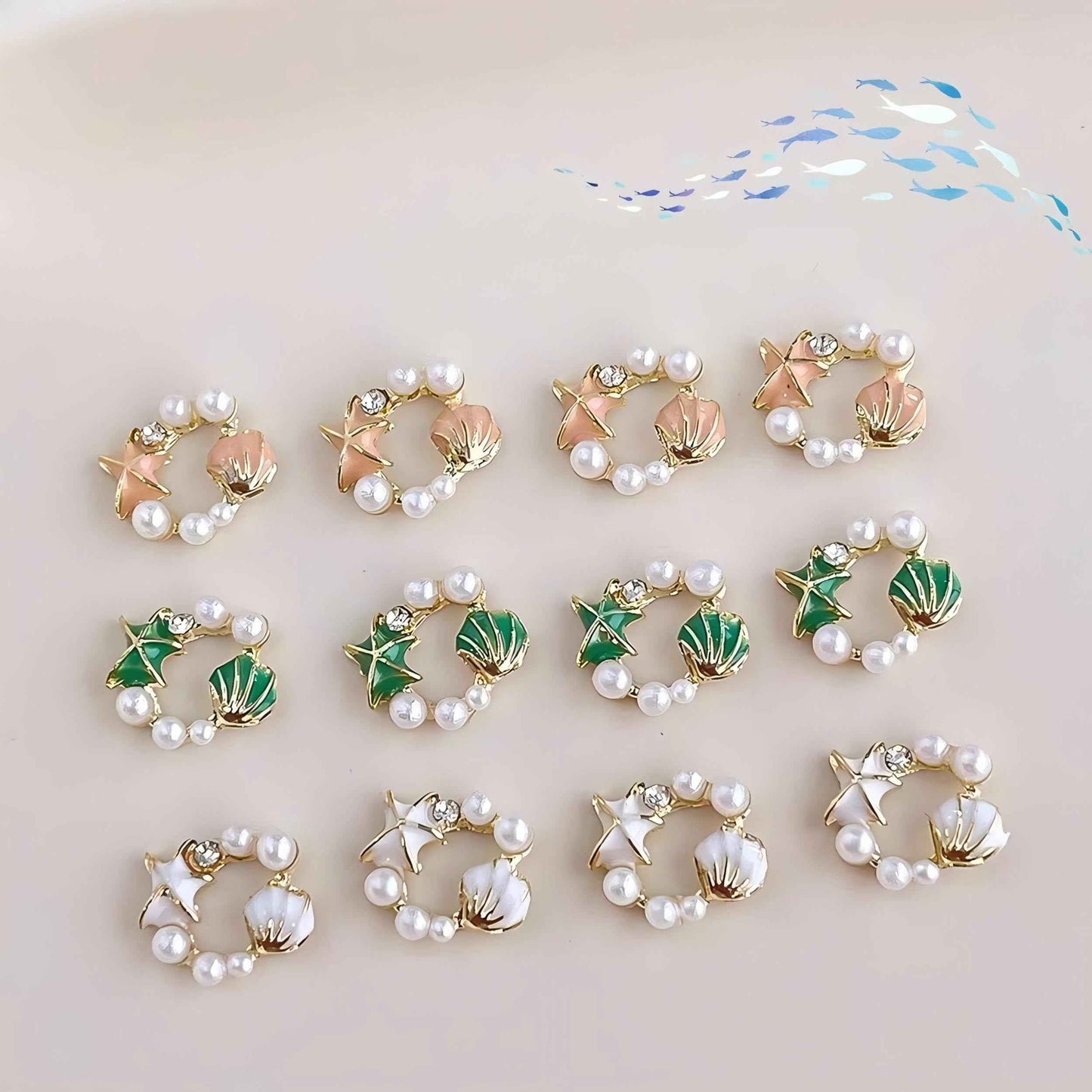 Dedyel Beach Nail Art Stickers 5D Embossed Seashell Starfish Dolphin Summer Self Adhesive Nail Stickers for Women Girls DIY Manicure Decoration