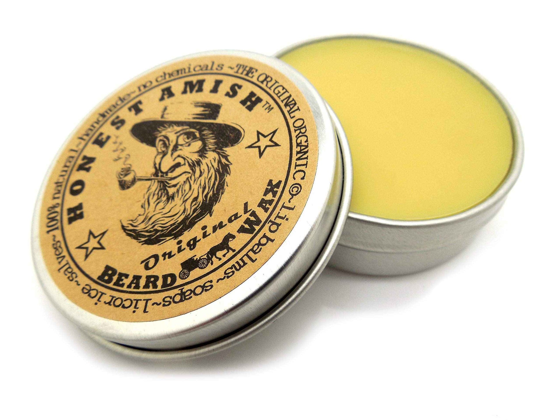 Honest Amish Original Beard Wax - All Natural and Organic- 2 ounce (Pack of 2)