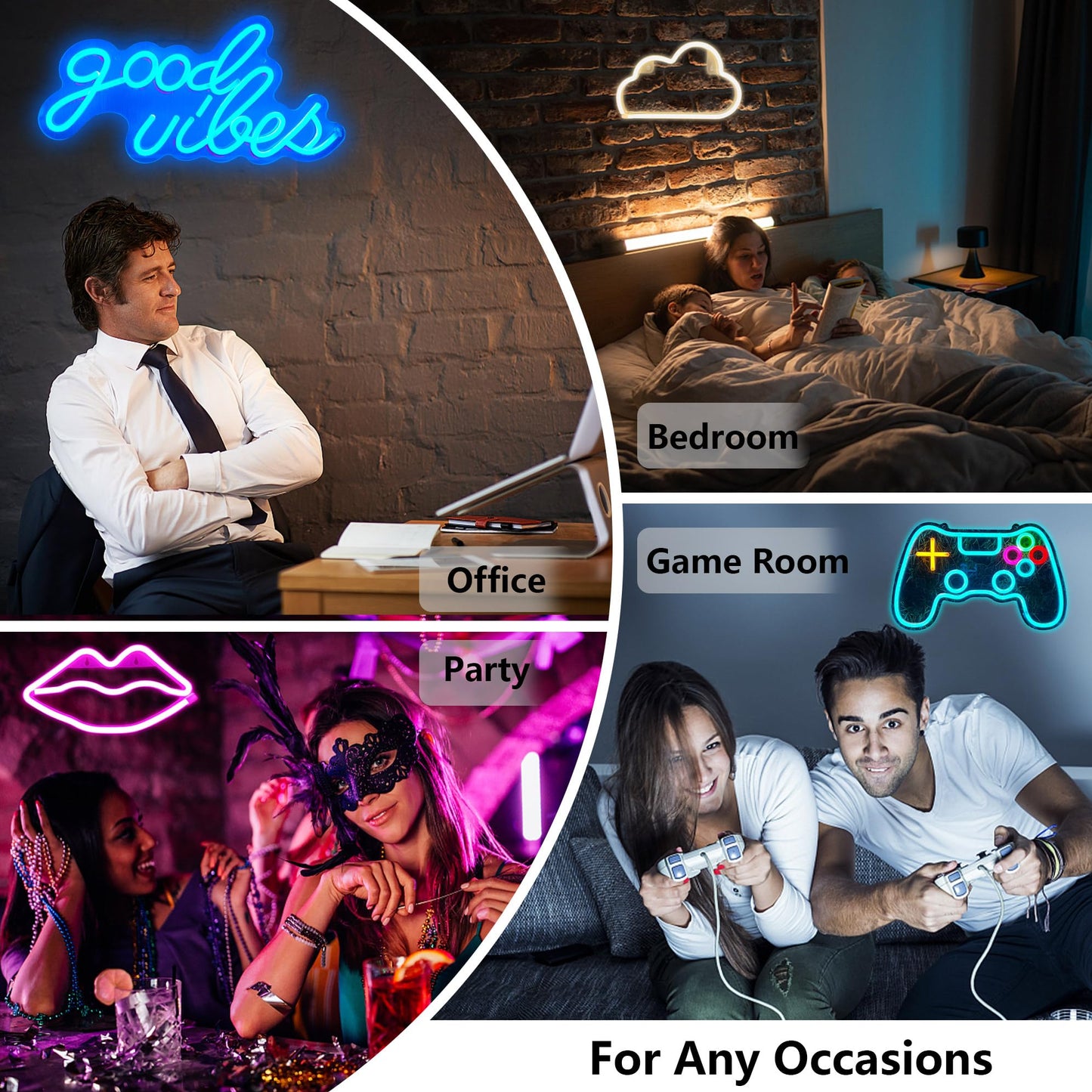 EASETIME Gaming Neon Sign Gamepad Shaped LED Sign for Game Room Decor USB Powered Christmas Neon Sign Wall Decor Vibrant Blue Gaming Light for Teens Dorm Decorations Gamer Gifts