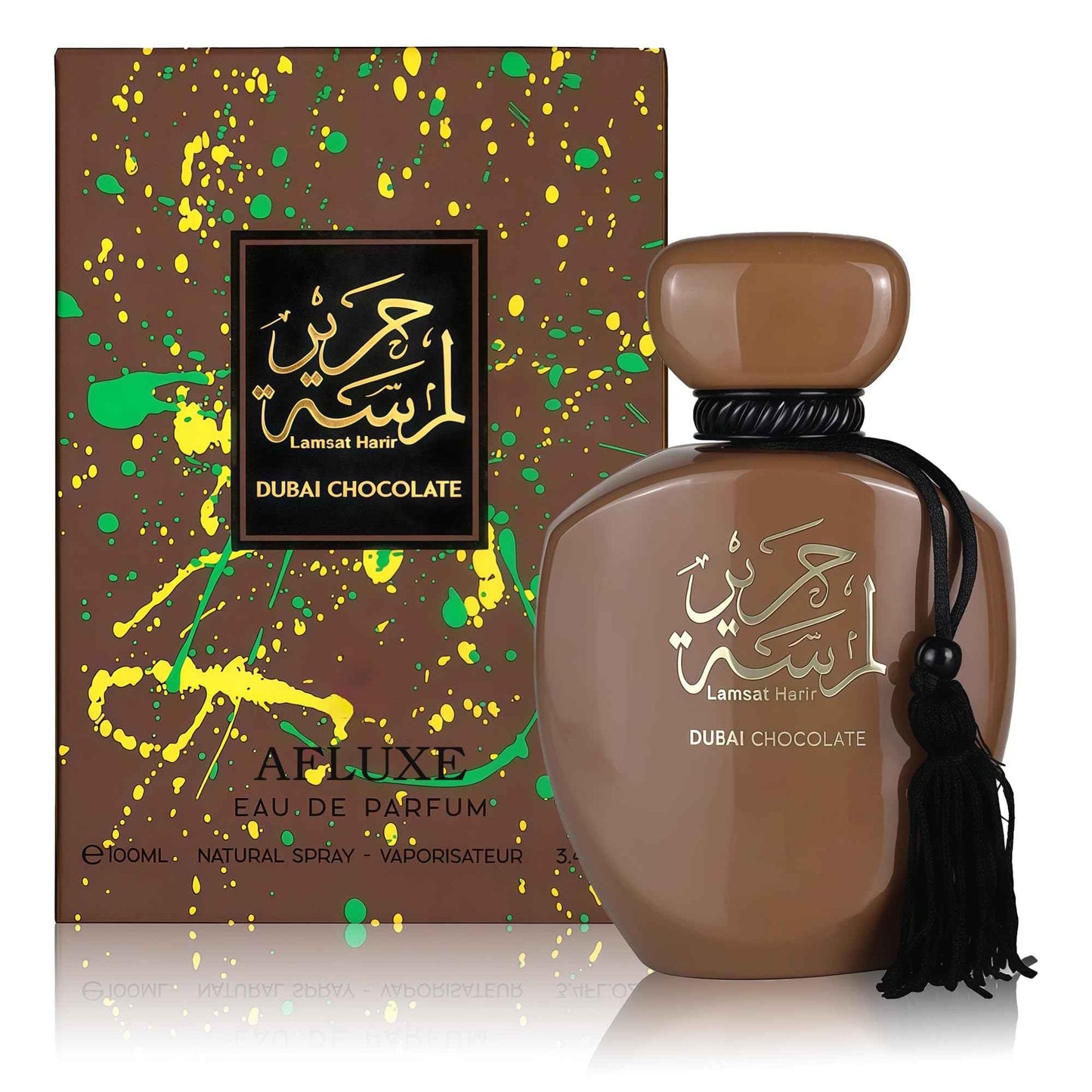 AFLUXE Dubai Chocolate Unisex Perfume Gourmand Scent with Pistachio, Caramel, Long Lasting Arabian Fragrance, Luxurious Unisex Scent for Women & Men Daily Use Cologne (Chocolate 100ml)