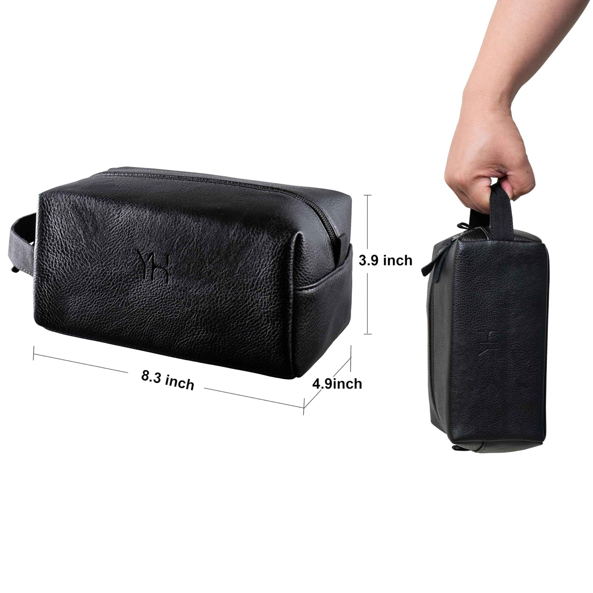 Yard House Mens Luxury Bath and Body Gift Set For Him - Skin Care Kit in Eucalyptus and Mint - Fathers Day Birthday Christmas Gifts Ideas For Men - 7Pcs Set w. Full Size Items in Leather Toiletry Bag