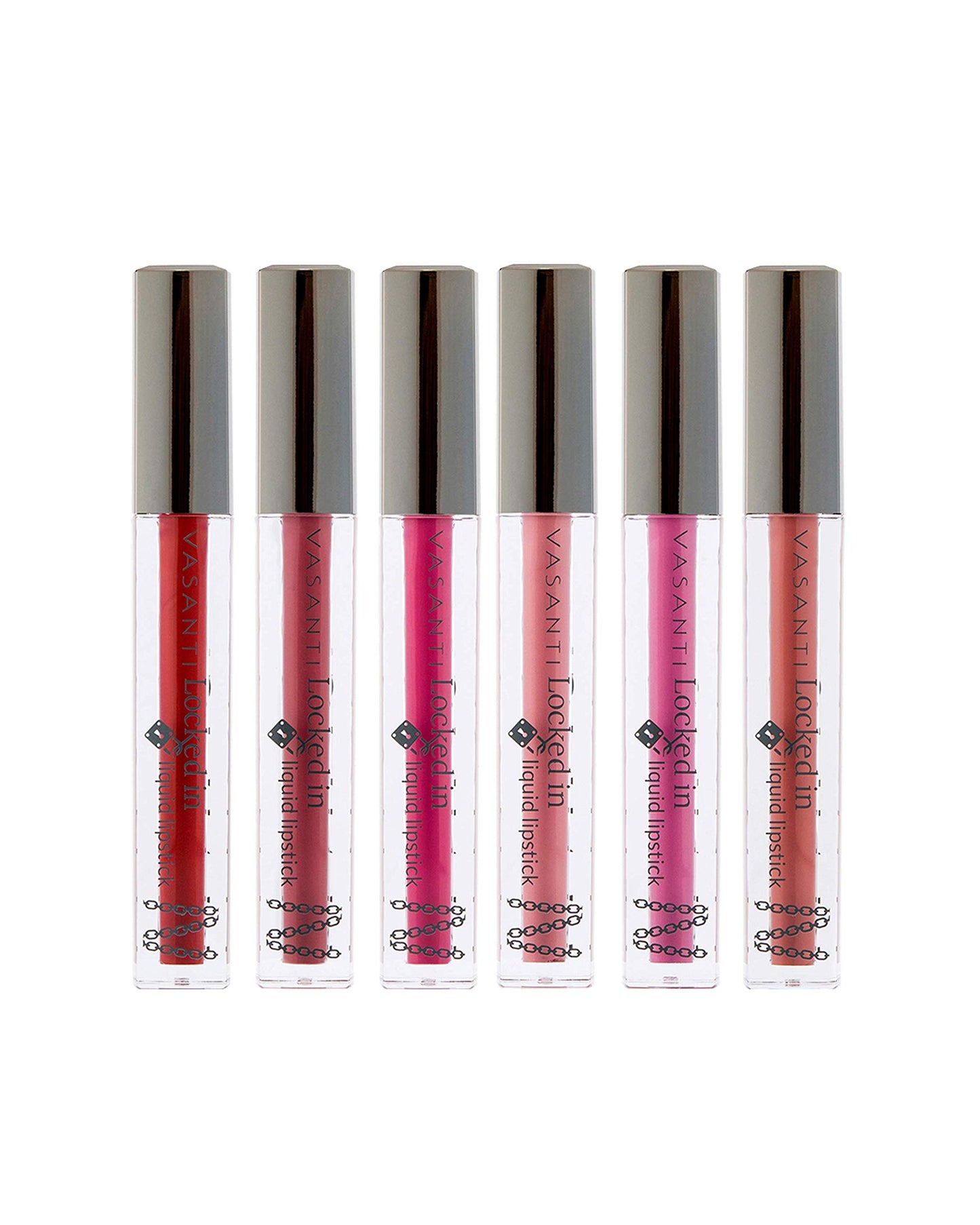 VASANTI Locked in Liquid Lipstick - Date Night (Deep Hot Pink) - Non-Sticky, Waterproof Lipstick, Long-Lasting, Smooth, Hydrating, Matte Liquid Lipstick