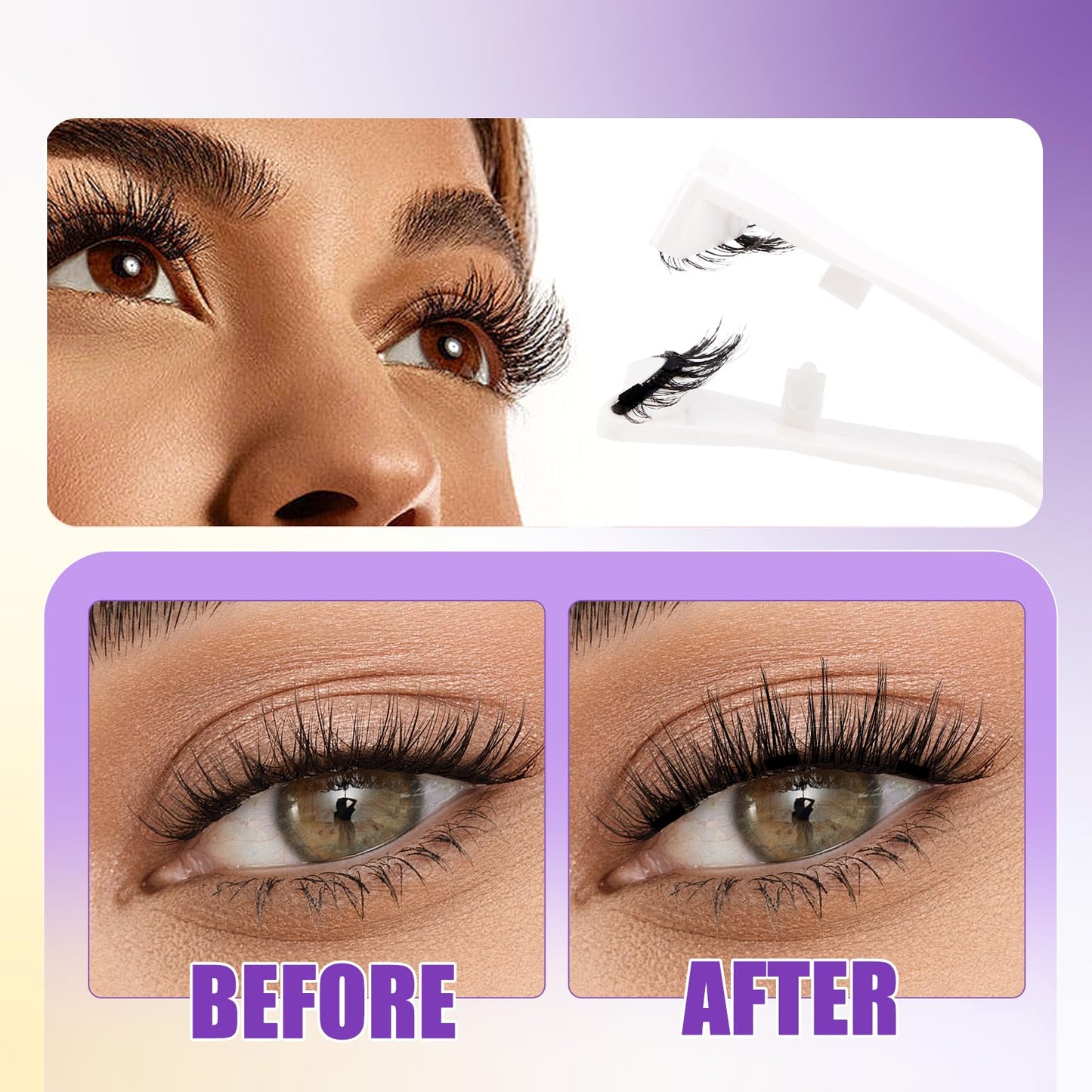 Magnetic Eyelashes with Applicator No Glue Reusable Magnetic Lashes Natural Lightweight Soft Magnetic Eyelash Wispy Easy to Use,2 Pairs of 2 Styles by Wendy Lashes(806/H3)