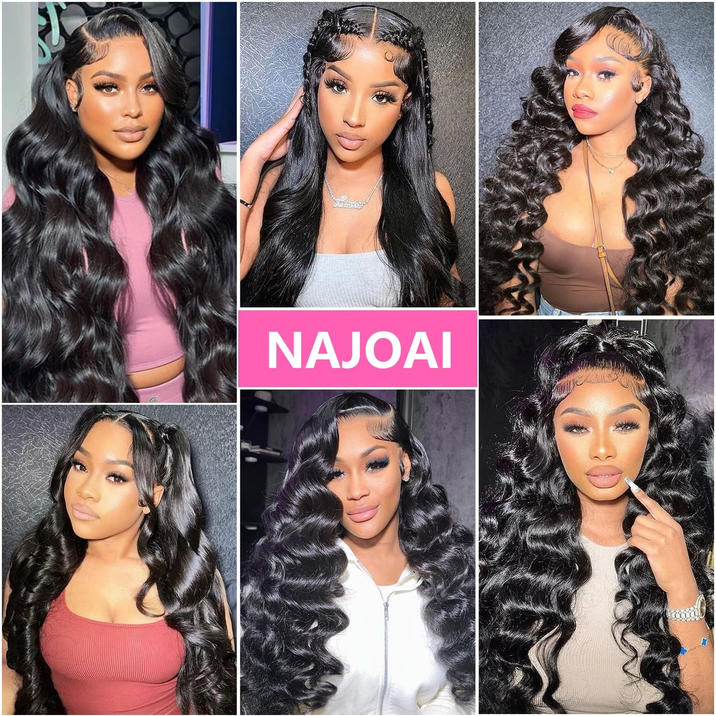 NAJOAI 26 Inch Body Wave Lace Front Wigs Human Hair Pre Plucked 180% Density HD 13x4 Frontal Wigs Glueless Wigs Human Hair Lace Front Wig for Black Women with Baby Hair Natural Black