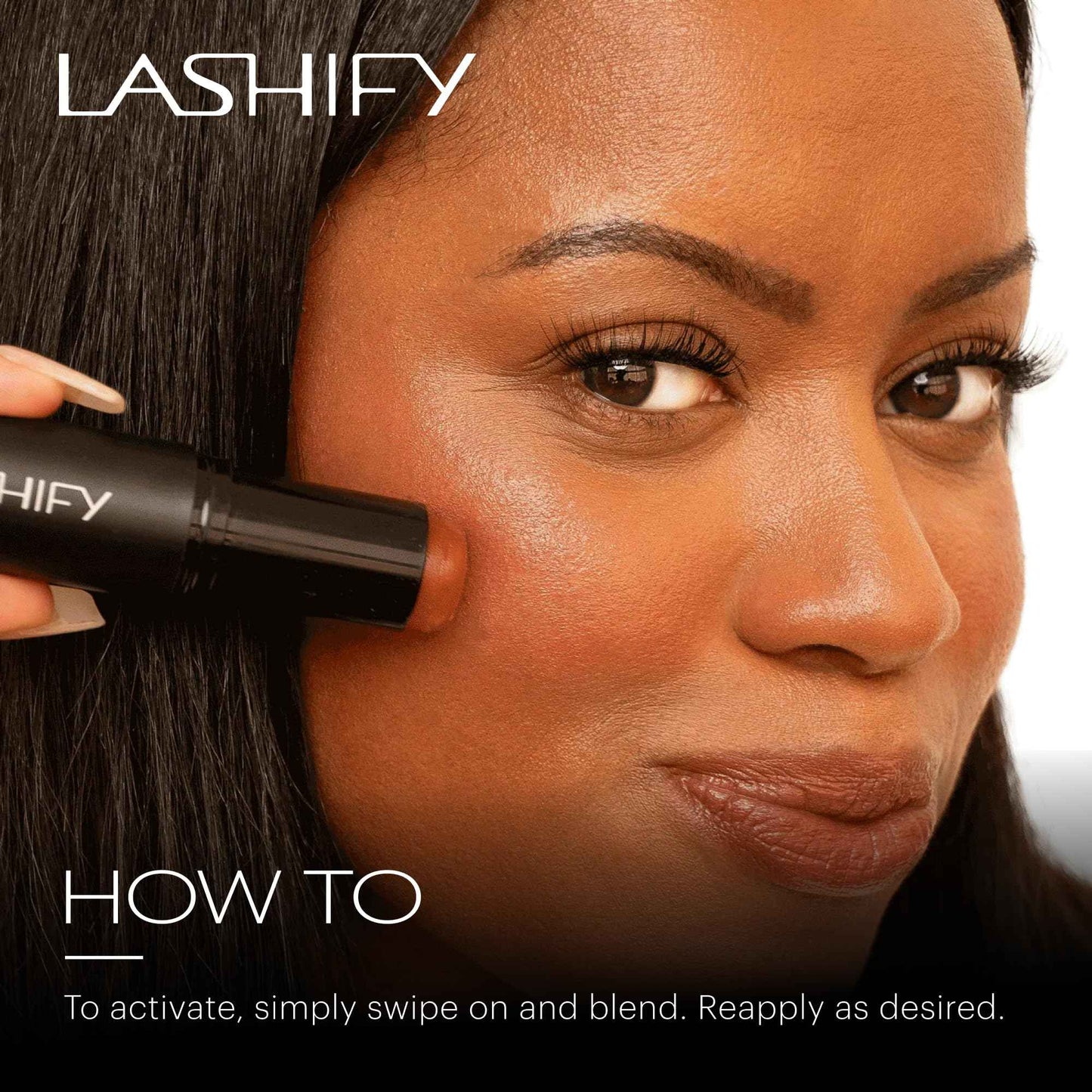 Lashify Flush for Cheeks and Lips - Compact All In One Stick - Sun-Kissed Glow for Cheeks and Lips