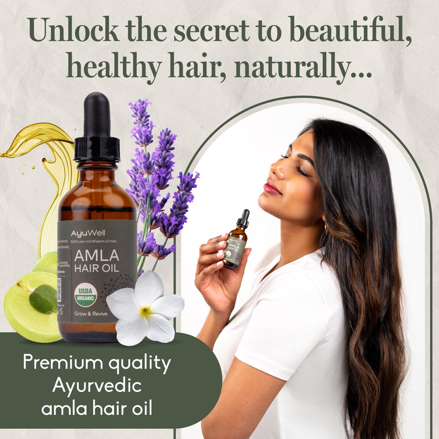 AyuWell Amla Hair Oil, Lightweight Indian Hair Parent (Count: 1 + Massager)