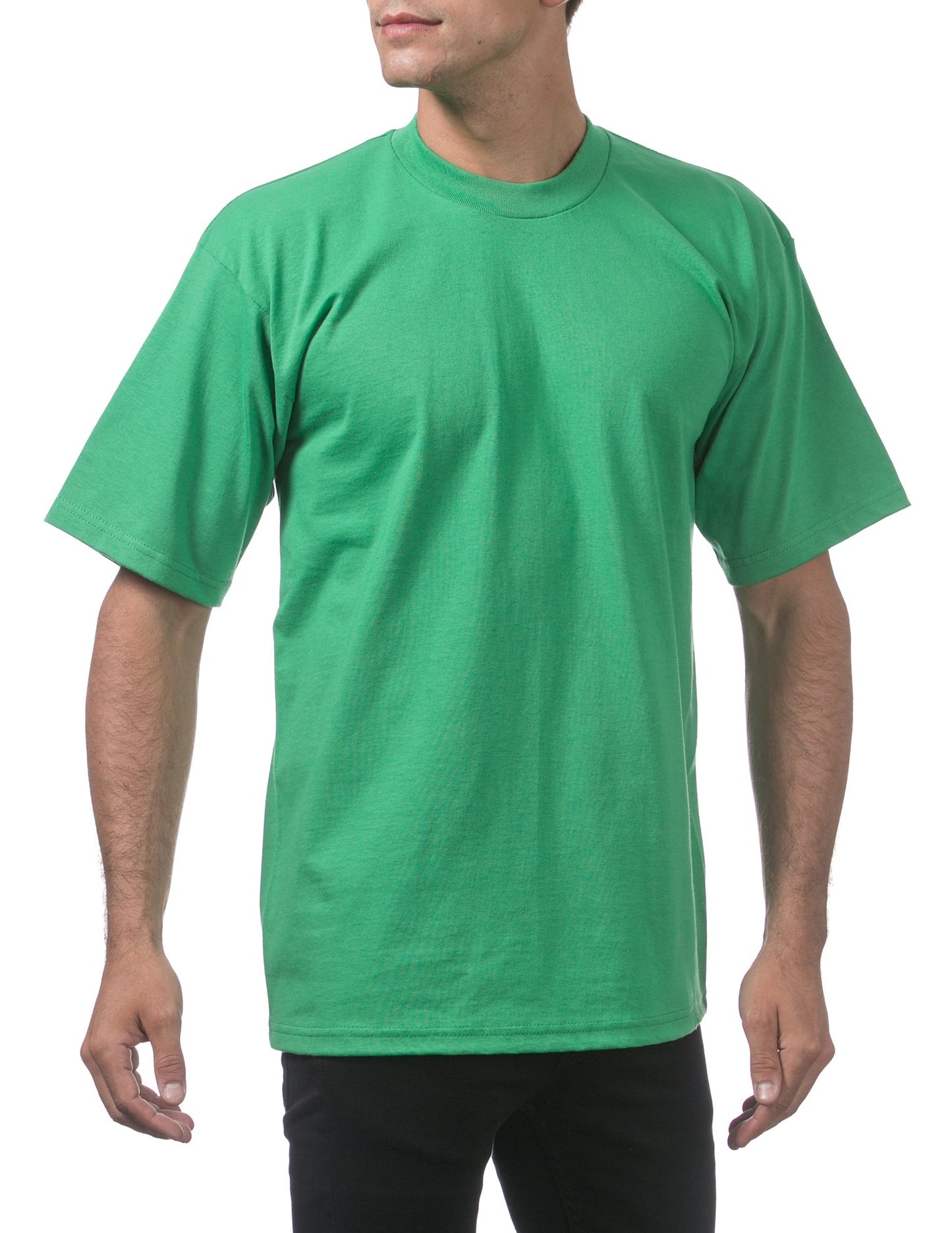 Pro Club Men's Heavyweight Cotton Short Sleeve Crew Neck T-Shirt, Kelly Green, Small