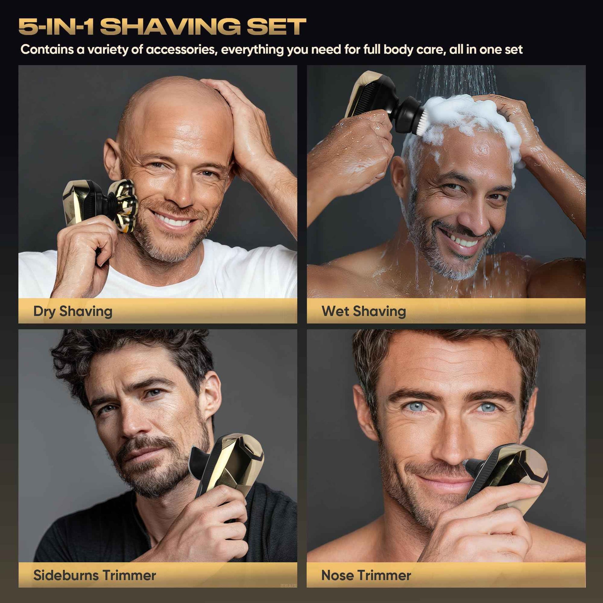 Electric Shaver for Women, Electric Razor with 7D Magnetic Shaver Heads, Wet Dry Waterproof Bald Head Trimmer Kit for Women & Men, Nose Ear Hair Trimmer, USB Rechargeable Clippers, Pink