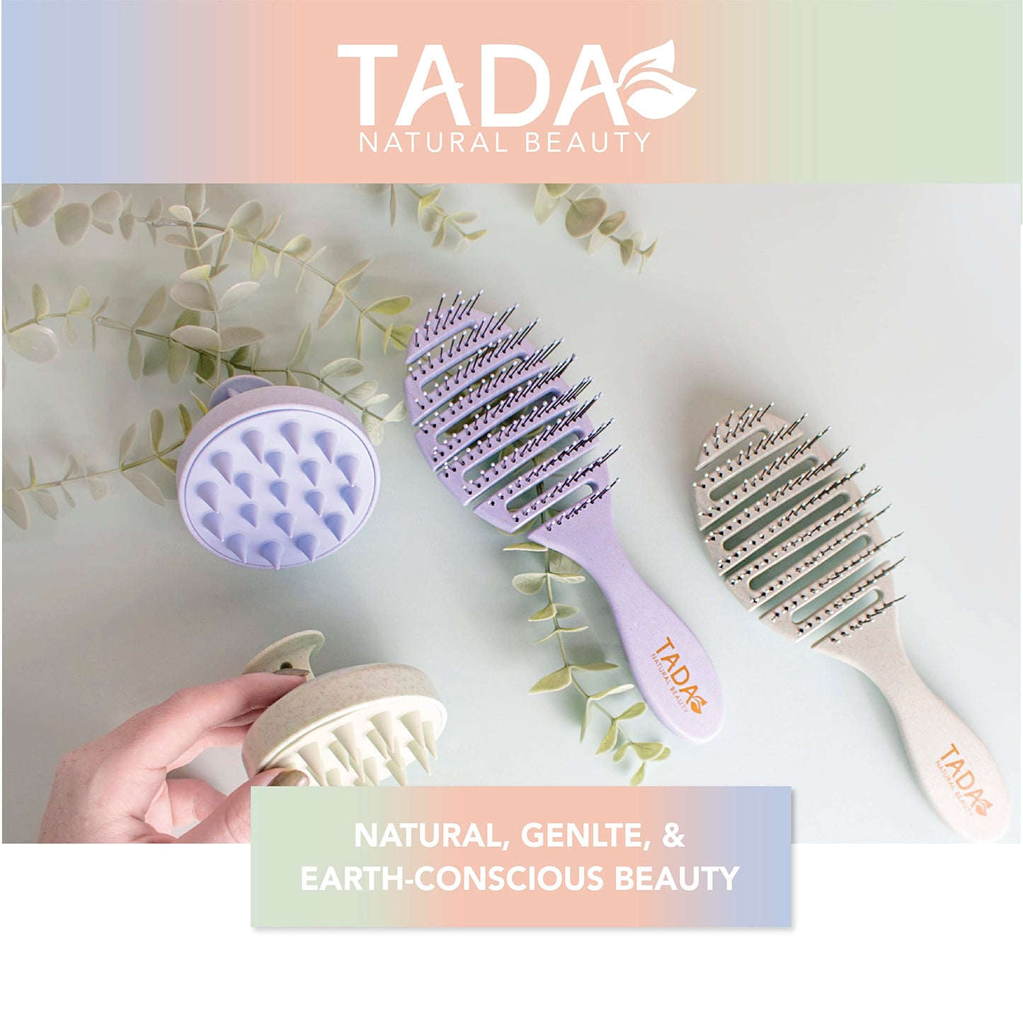 TADA BEAUTY Scalp Massager Hair Shampoo Brush Shower Scalp Scrubber l Hair Scalp Scrubber Head Massager for Stress Relax Hair Growth (Biodegradable Beige)