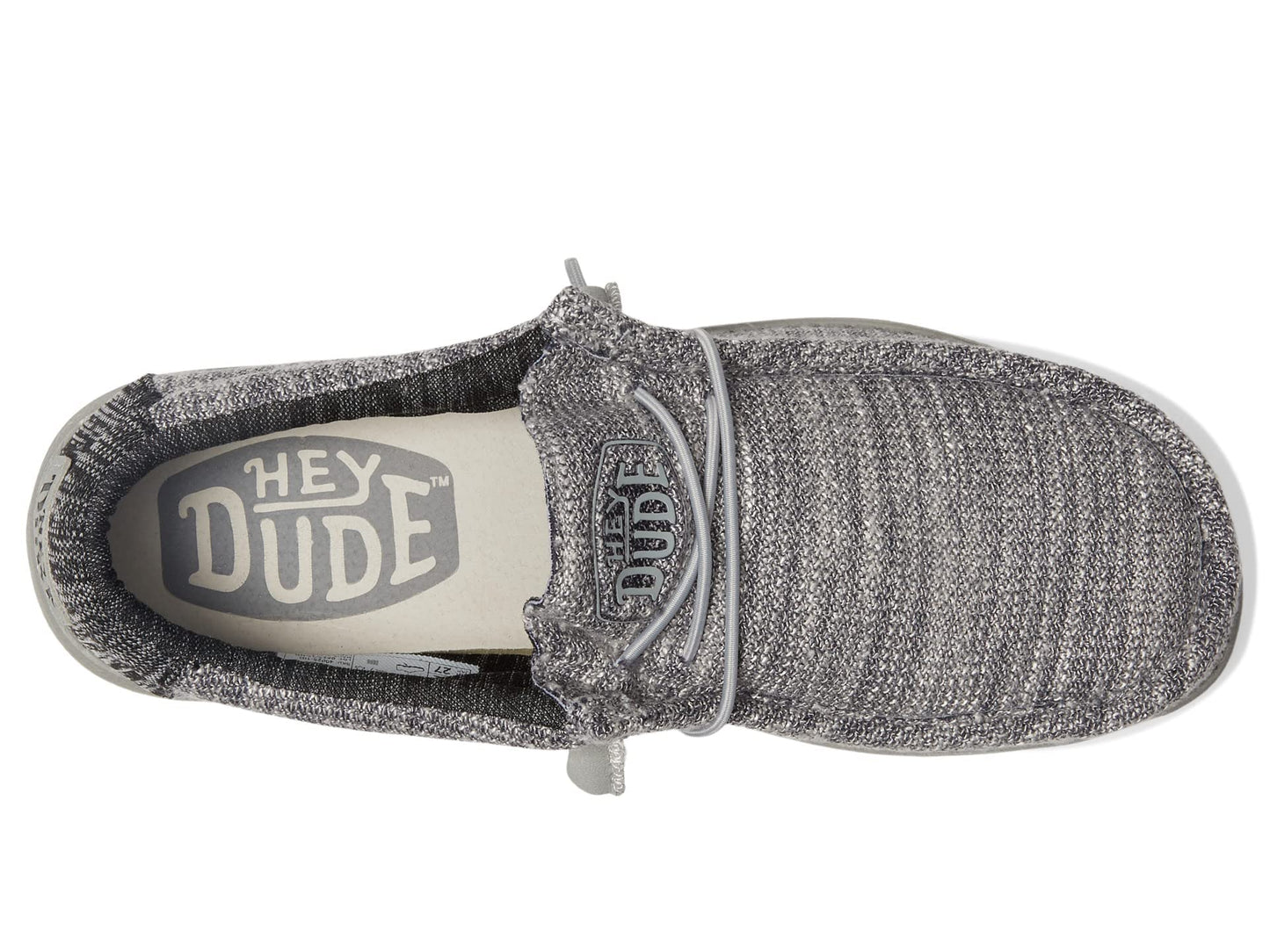 Hey Dude Men's Wally Stretch Mix Platinum Mix Size 8| Men's Loafers | Men's Slip On Shoes | Comfortable & Light-Weight