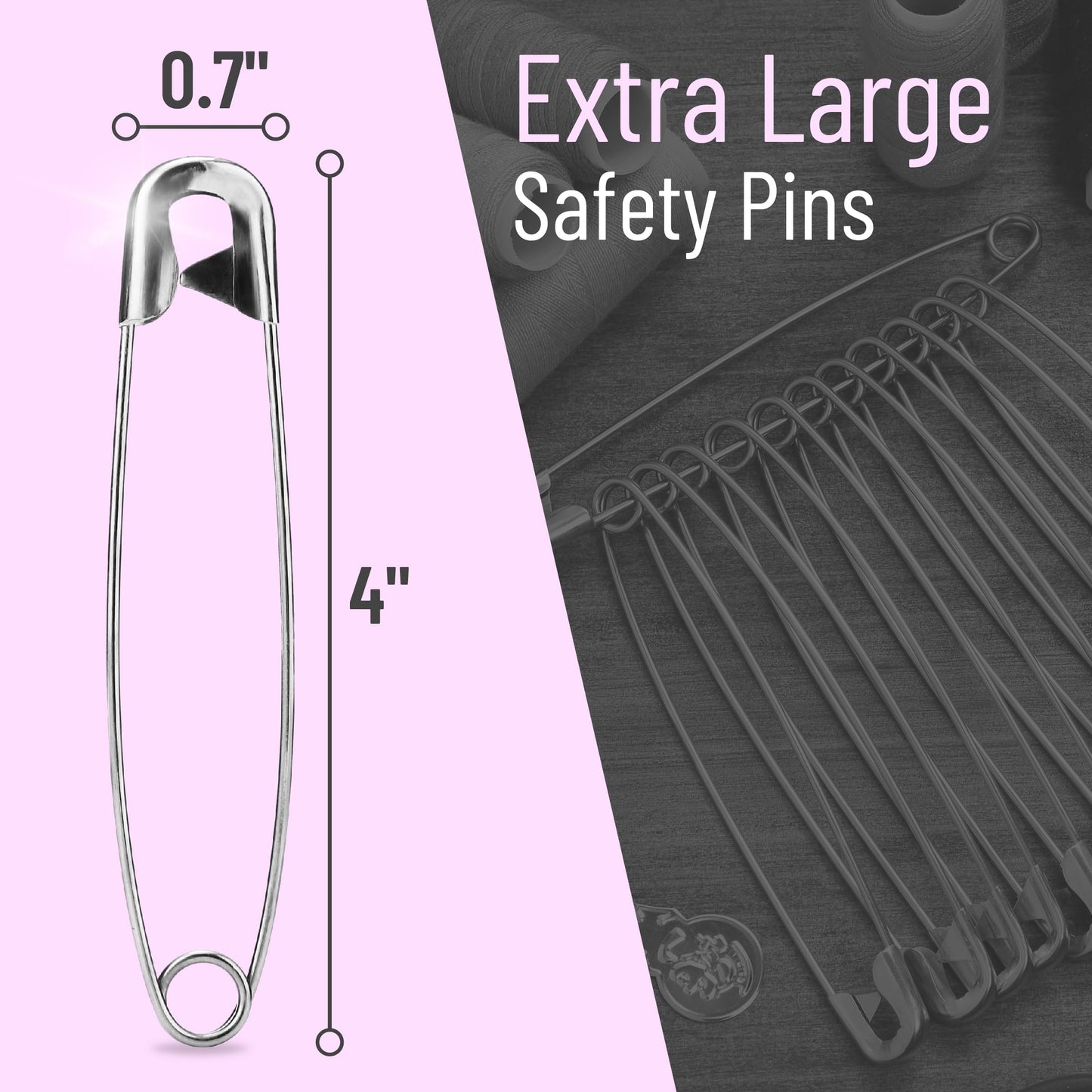 Mr. Pen- Safety Pins, 4 Inch, 15 Pack, Oversize Safety Pin, Large Safety Pins for Clothes, Oversized Safety Pins for Clothes, Large Safety Pins Heavy Duty Safety Pins, Big Safety Pins Heavy Duty