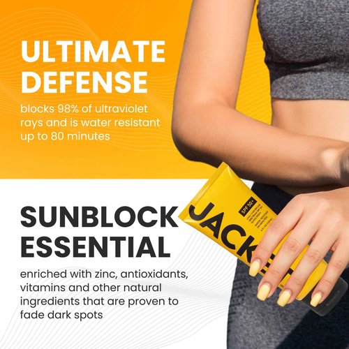 JACKET Sunscreen SPF 50+ | Mineral Sunscreen with Vitamin C | Water Resistant 80 Min, Natural, Reef Safe | UVA/UVB Broad Spectrum Protection for Face & Body, 4 FL Oz