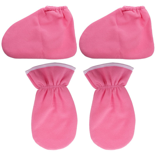 Paraffin Wax Booties 4pcs Essential Oil Gloves Heated Socks Womens Gloves Suits for Women Paraffin Wax Booties Spa Socks Paraffin Wax for Hand and Feet Spa Paraffin Wax Cover Spa