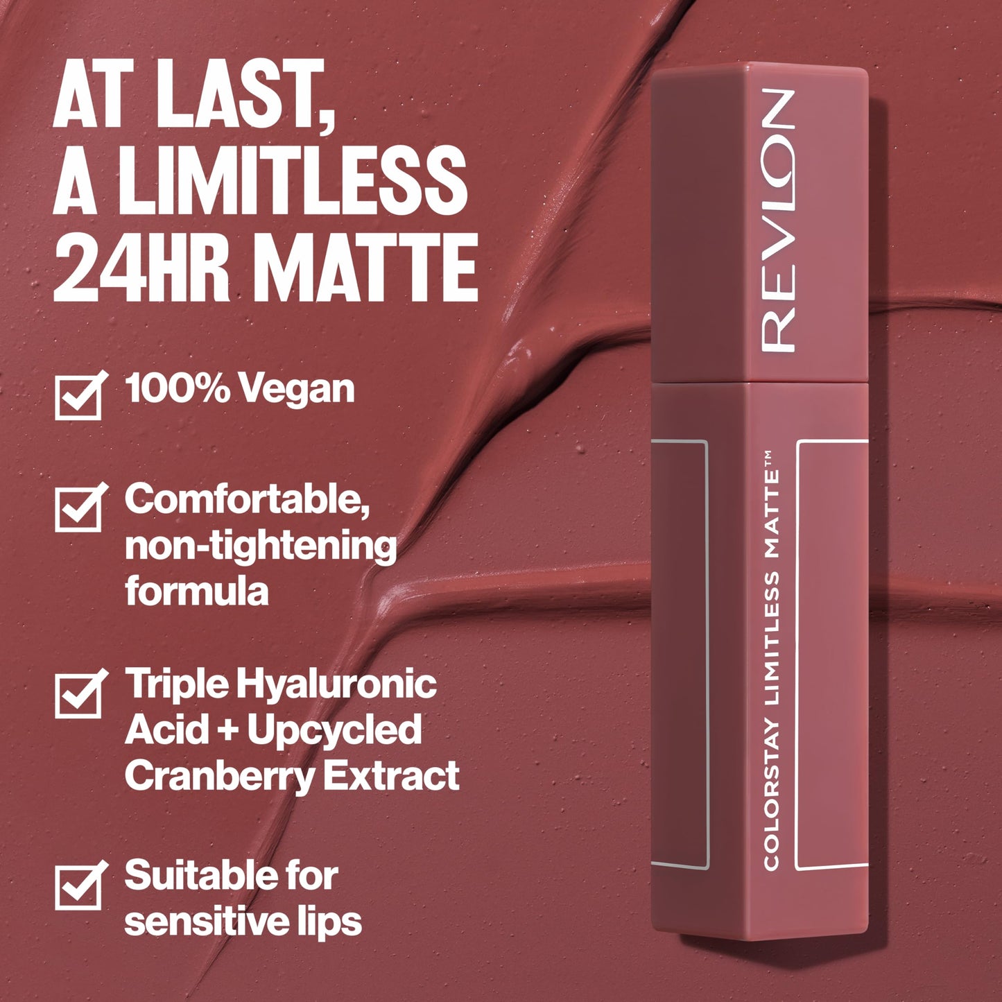 REVLON Lipstick, ColorStay Limitless Matte Liquid Lipstick, Vegan Formula, No-Budge Matte, Longwear Lipstick, Long Lasting, Lightweight/Comfortable, Waterproof, 009 Hot Take, 0.17 fl oz