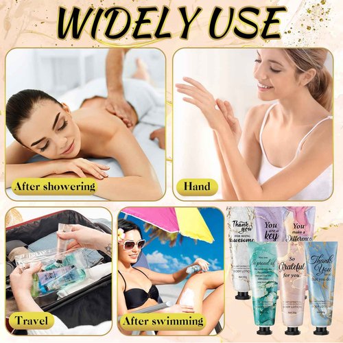 36pcs Mini Body Lotion Bulk Christmas Stocking Stuffers Inspirational Employee Appreciation Team Gifts for Women Travel Size Dry Skin Hand Cream Lotion for Teachers Day Christmas Staff Coworker Women