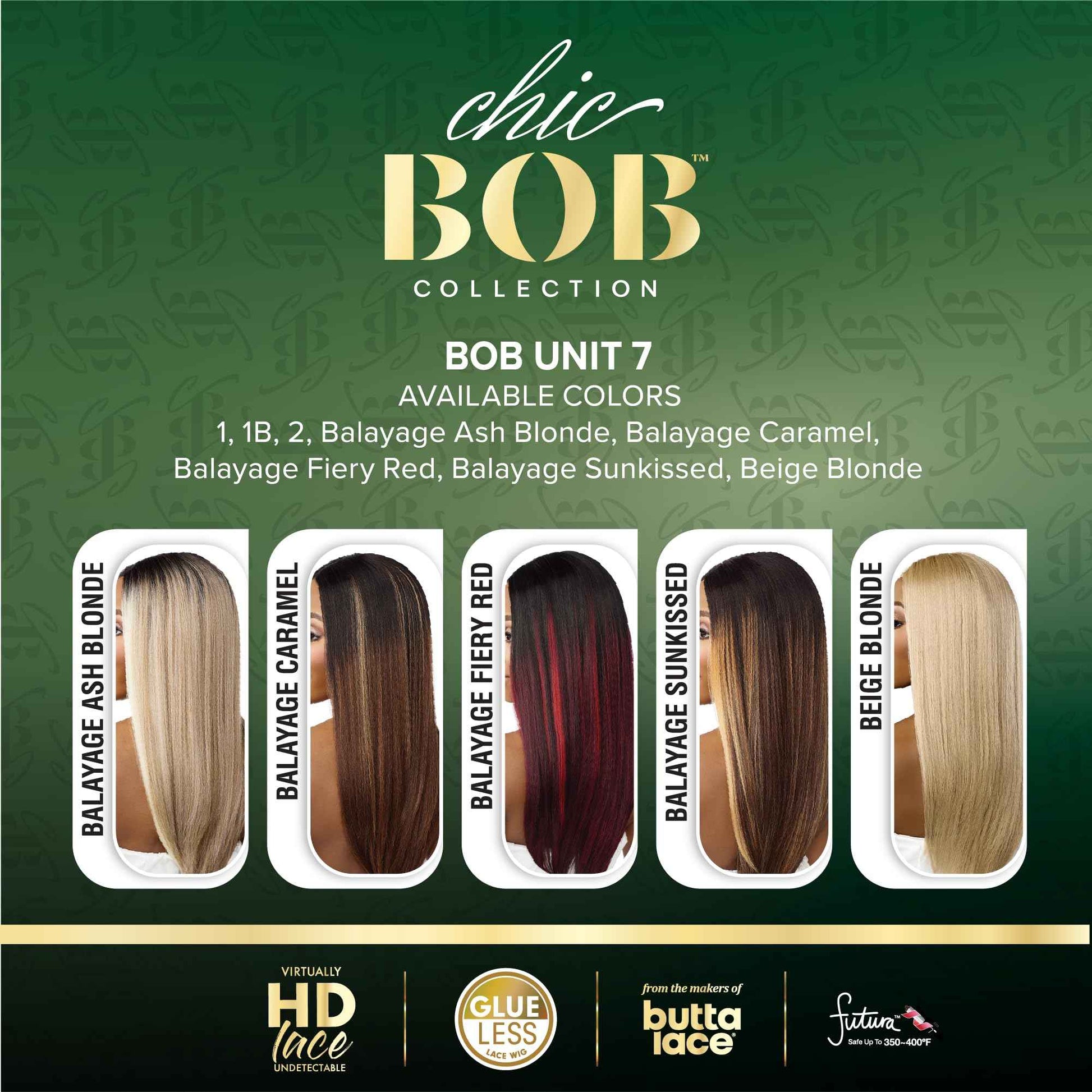 Sensationnel Chicbob Lace Frontwig - Bob Unit 7 Face Framing Glueless Wig Wide 5 Inch Deep Part Synthetic Preplucked Hairline (BALAYAGESUNKISSED)