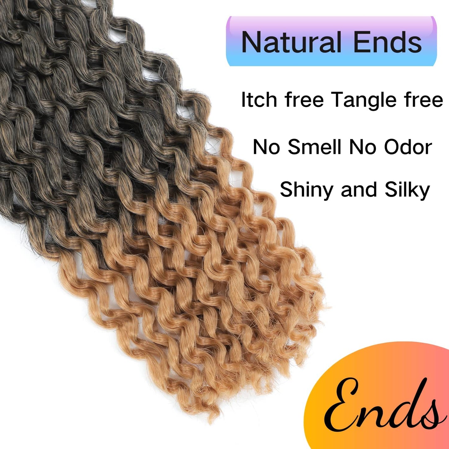 Passion Twist Hair 24 Inch Water Wave Crochet Hair for Black Women Long Passion Twist Crochet Hair for Butterfly Locs 8 Packs Curly Crochet Passion Twist Braiding Hair Extensions Ombre Colors T27