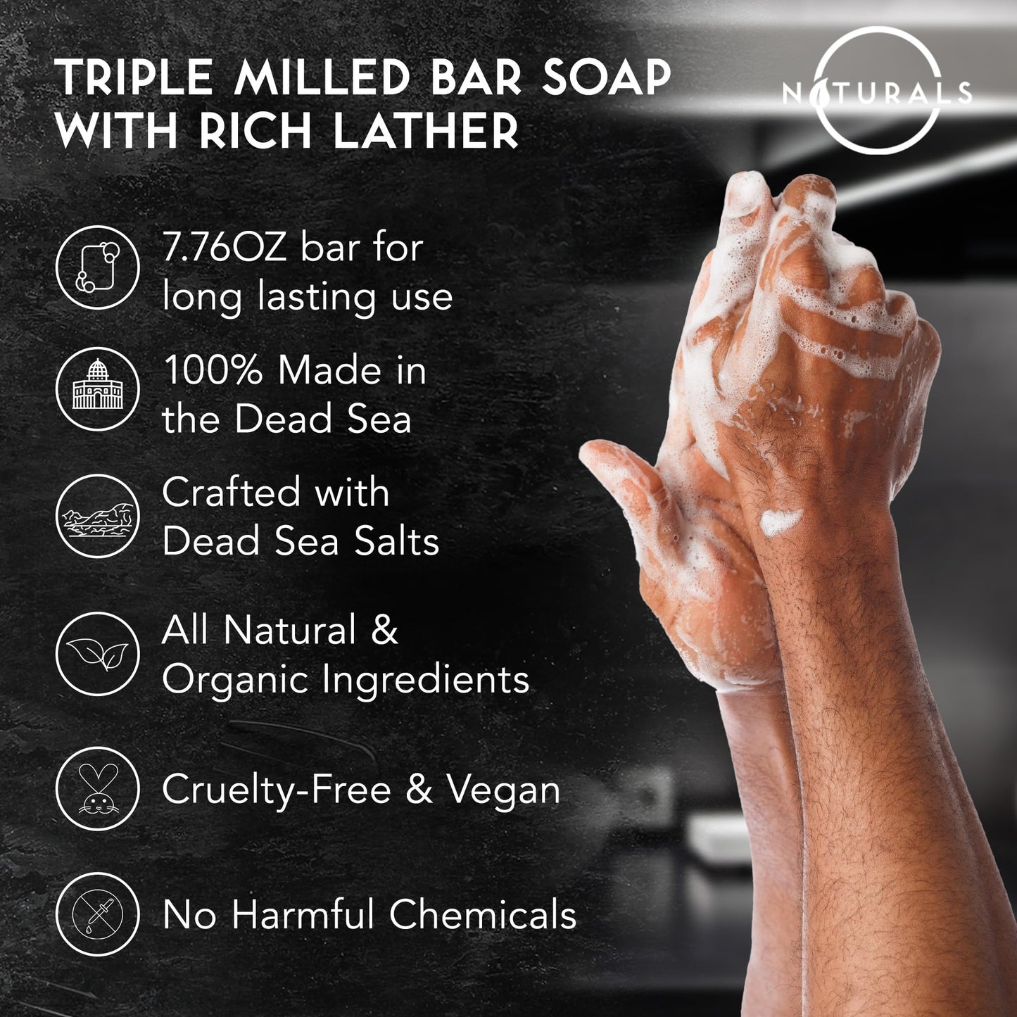 O Naturals Men's Soap with Olive Oil - Deep Cleansing, Soothing, Triple Milled, Organic, No Harmful Ingredients