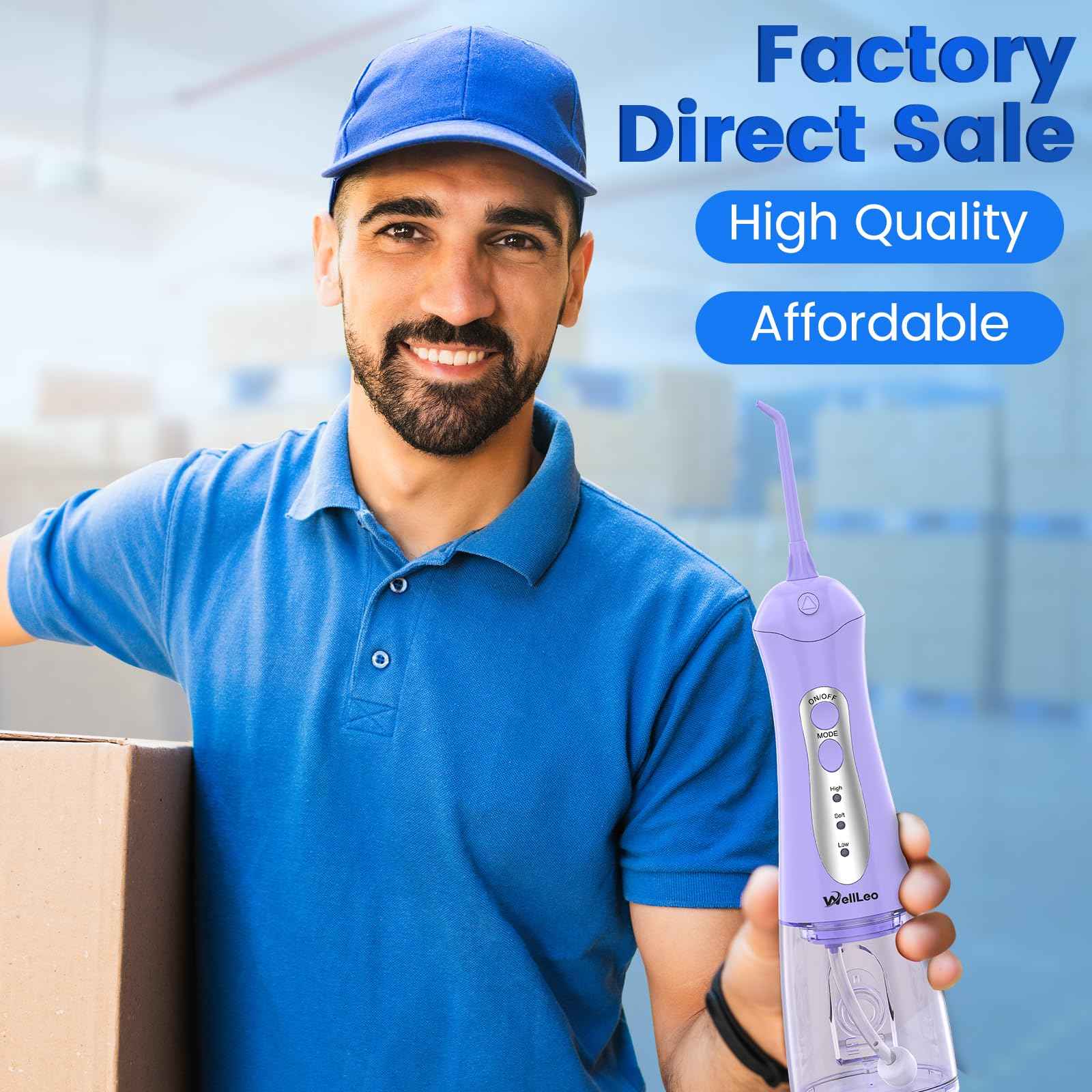 WellLeo Water Flosser for Teeth, Portable Oral Irrigator Rechargeable Water Dental Flosser Pick with High Pressure 5 Jet Tips, IPX7 Travel Water Flossing for Brace Teeth Cleaner Gum Care