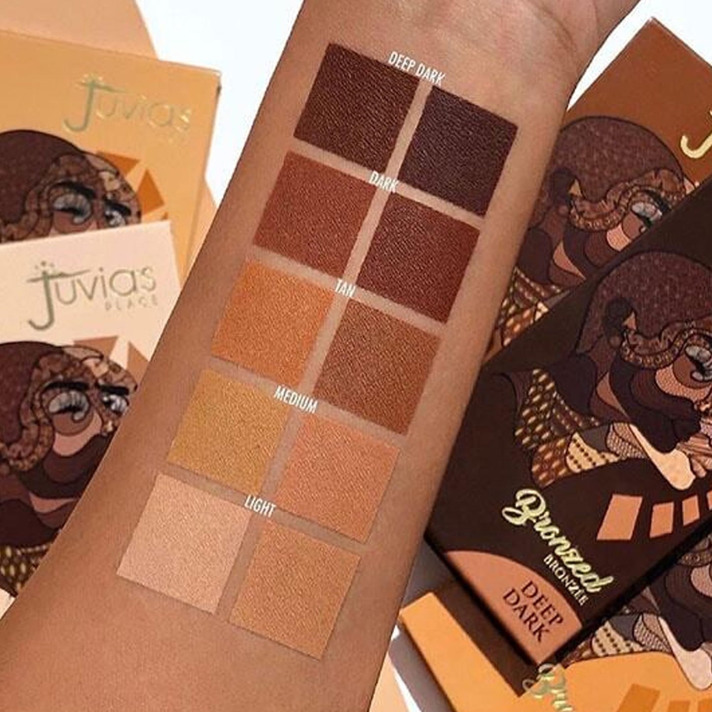 Juvia's Place Bronzed Duo Bronzer Tan - Soft Matte Bronzer, Contour Powder, Bronzer Pressed Powder, Long-Wearing & Buildable Bronzing Powder - Suitable for Tan Skin Tone