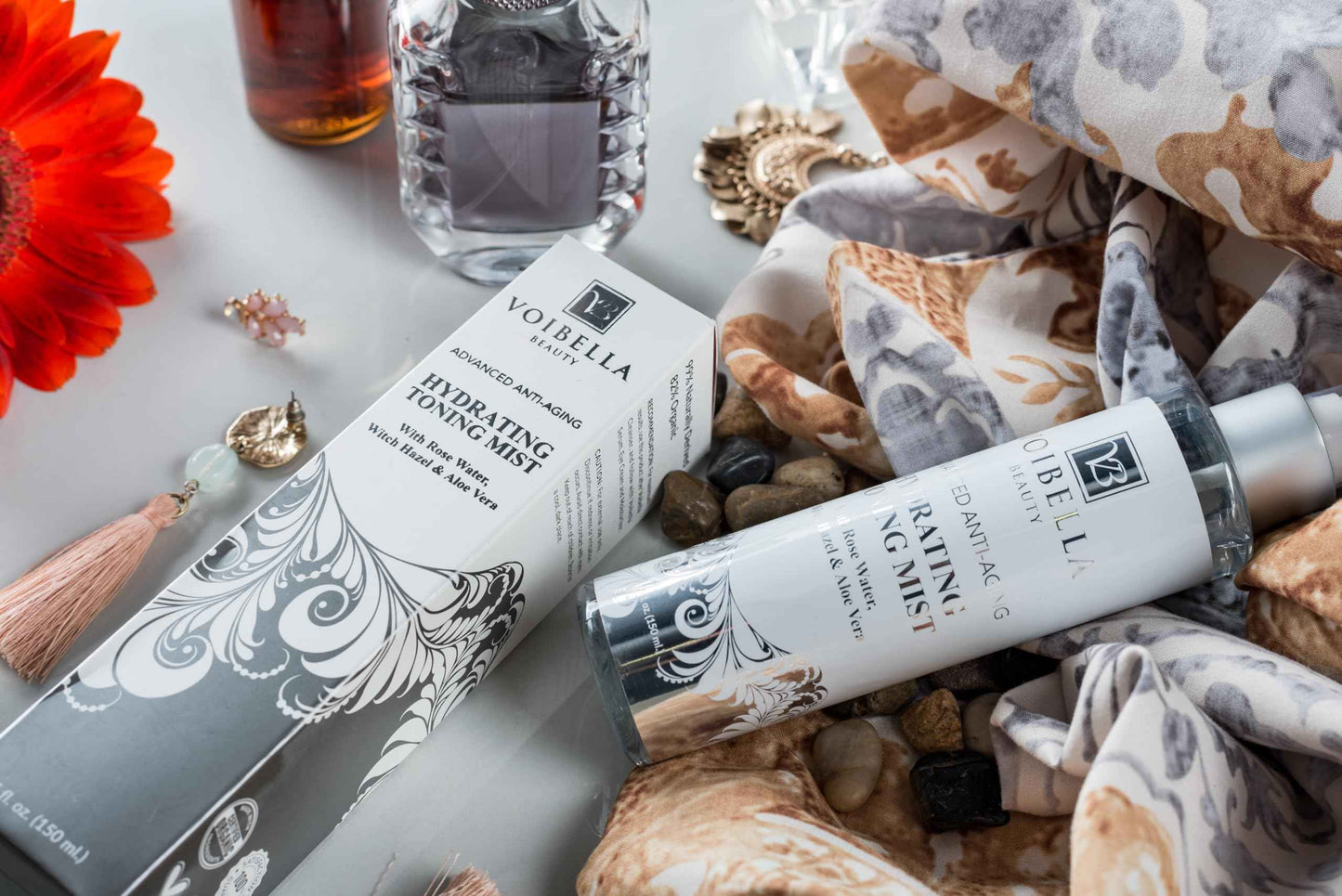 Organic Hydrating Toner for Face Anti-Aging - Rose Water, Witch Hazel & Aloe Vera Toning Facial Mist for Women. Natural Skin Moisturizing Rosewater Spray. Oil Free, Pure, Fresh & Pore Tight