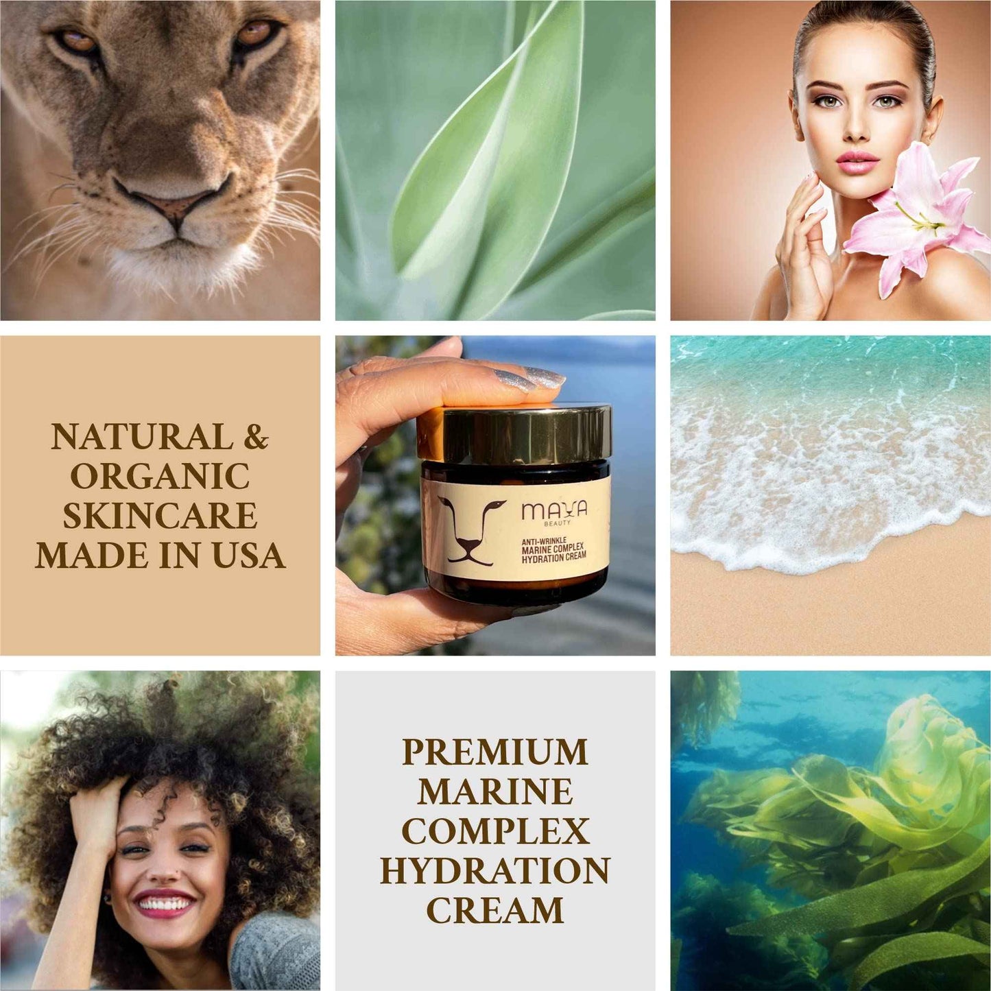 MAYA BEAUTY Skin Care Collagen Face Cream, Day and Night Cream, Anti Wrinkle Cream for Face Tightening and lifting cream with Hyaluronic acid, Anti Aging Face Moisturizer for Men and Women