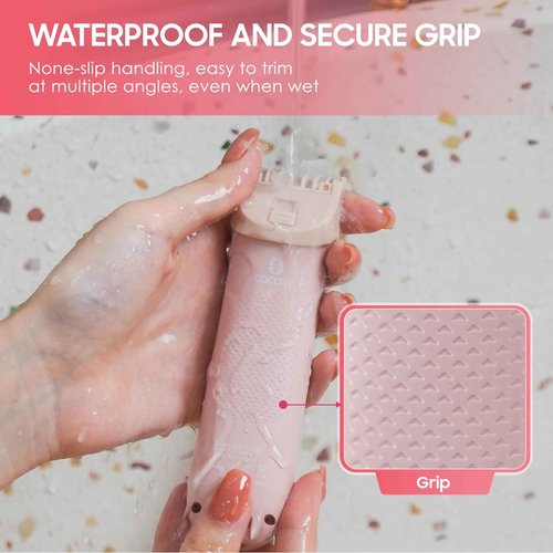 COCOSY Bikini Trimmer - Pubic Hair Trimmer for Women, Ceramic Blade, Waterproof Electric Shaver for Women with Standing Recharge Dock & Travel Pouch, Female Hygiene Razor