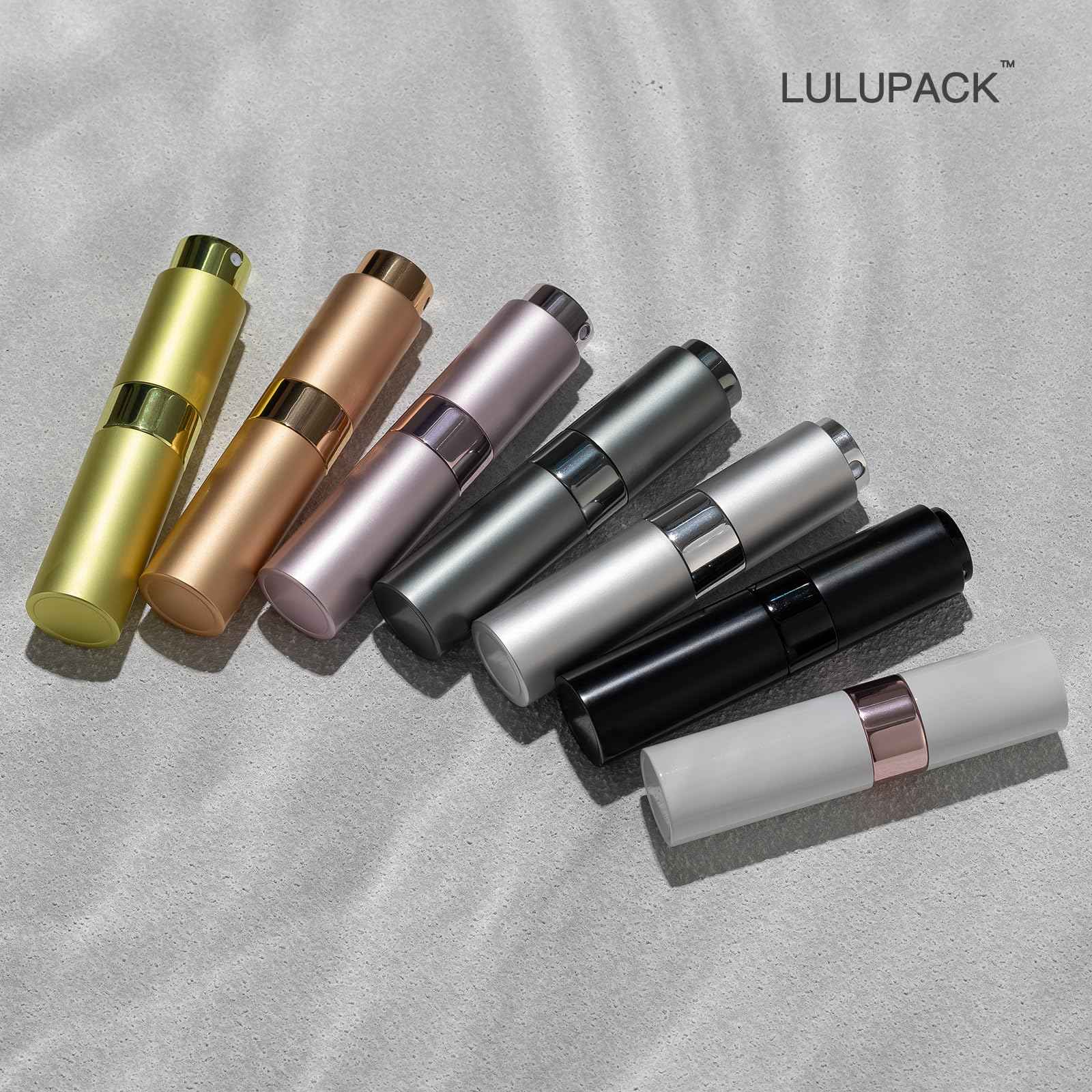 Lulupack Travel Perfume Bottle Refillable - Cologne Spray Atomizer Mini - Small Travel Size Empty Sprayer for Refill Sample Container - Portable Fragrance Decant Dispenser for Women Men 8ml 6PCS Brown