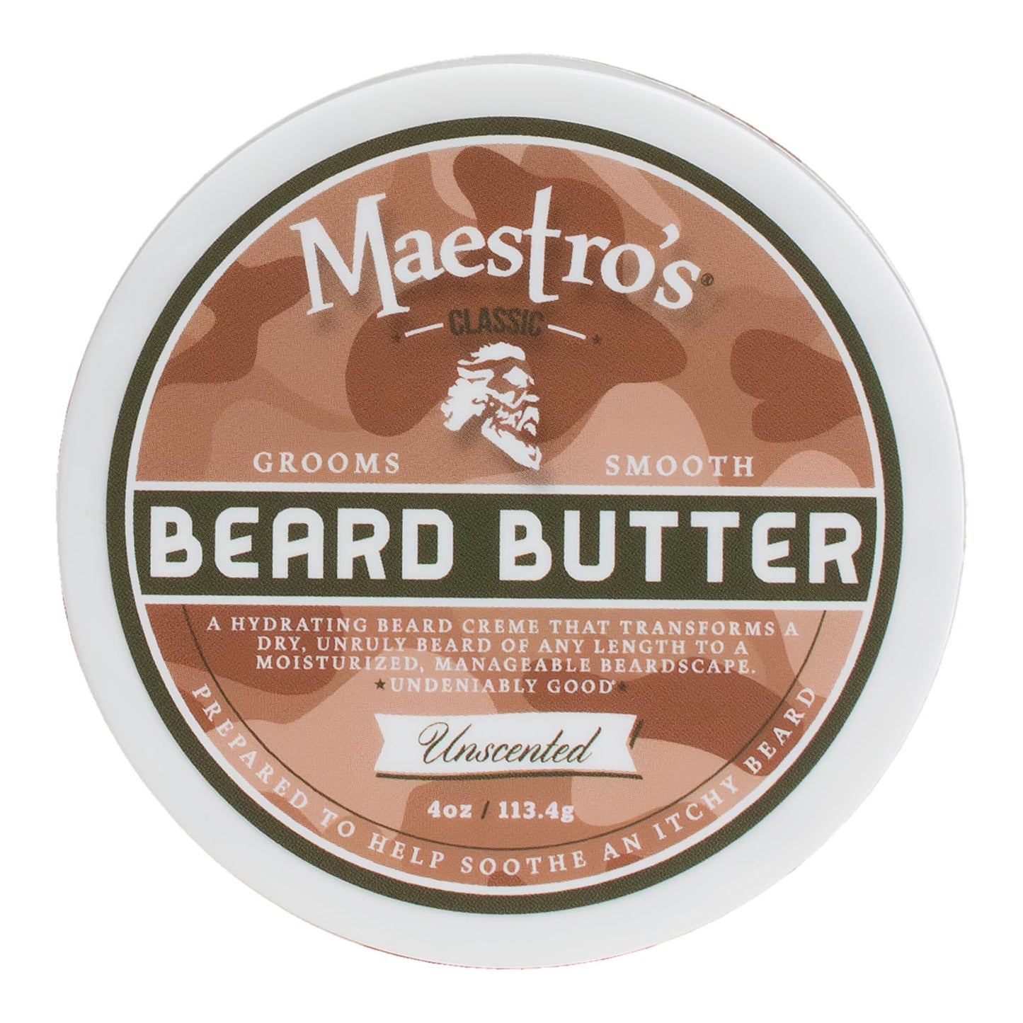 Maestro’s Classic BEARD BUTTER | Anti-Itch, Extra Soothing, Hydrating Beard Creme For All Beard Types & Lengths- Unscented, 4 Ounce