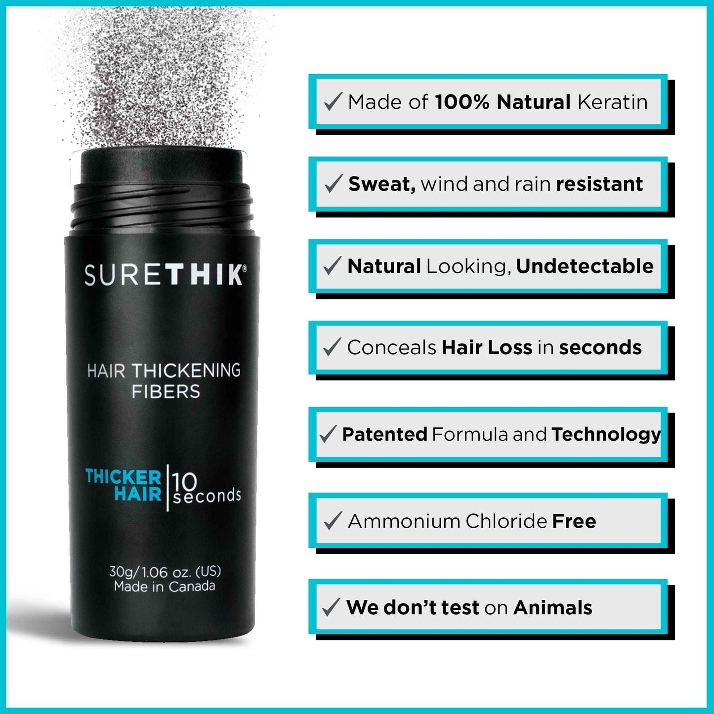 SureThik 15g Hair Thickening Fiber (Medium Brown) and Holding Spray (3.4oz) Bundle