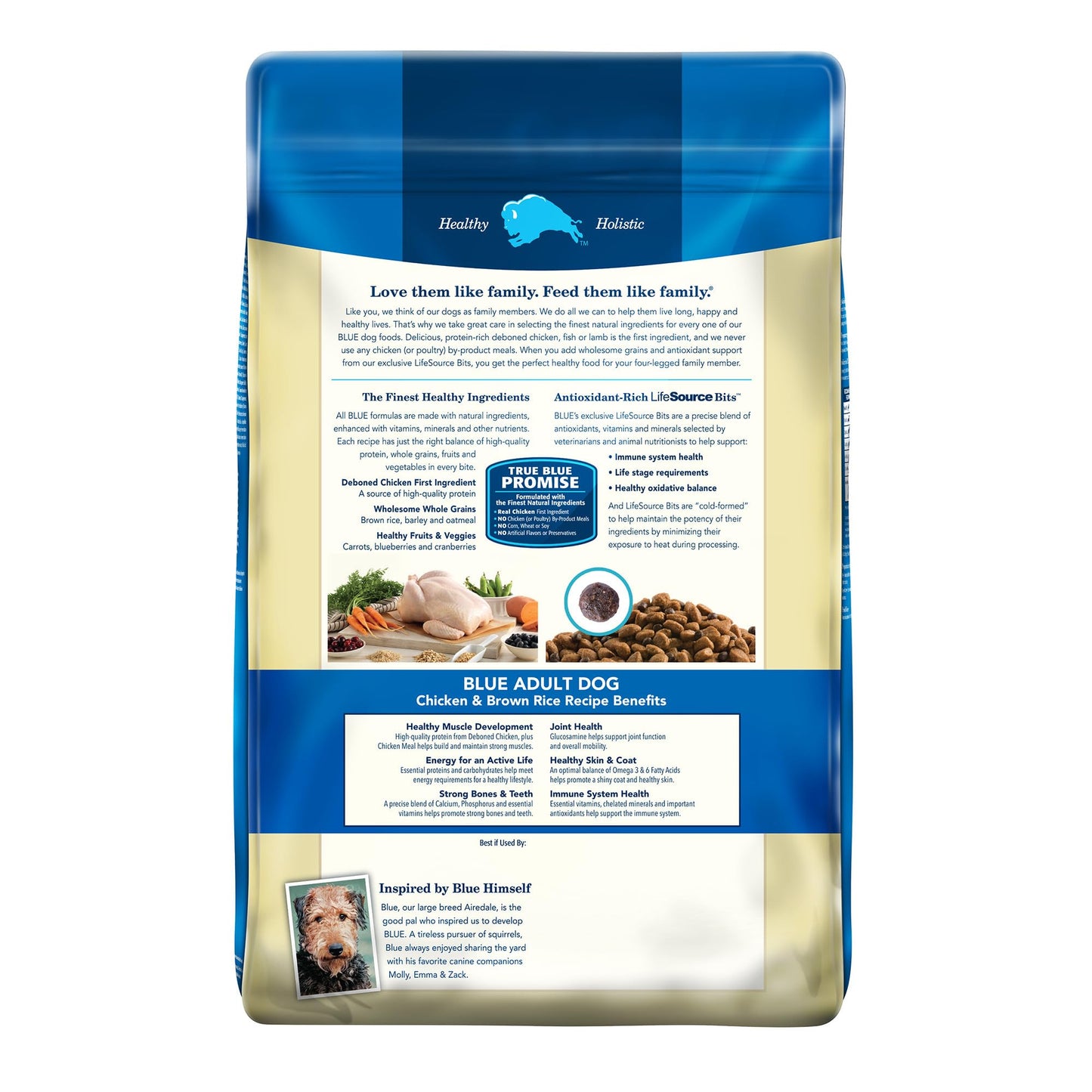 Blue Buffalo Life Protection Formula Adult Dry Dog Food, Helps Build and Maintain Strong Muscles, Made with Natural Ingredients, Chicken & Brown Rice Recipe, 34-lb. Bag