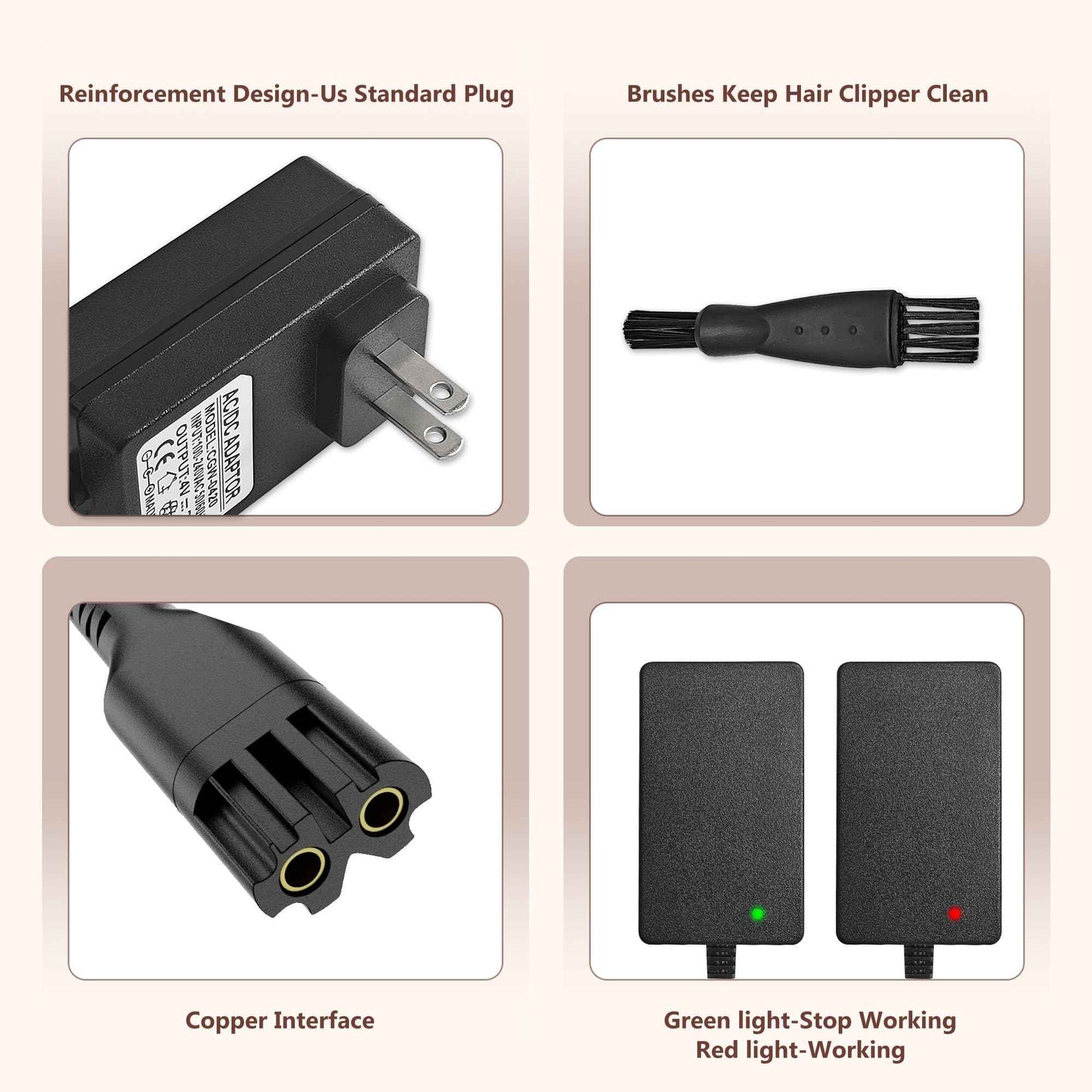4V Charger for Wahl 8164 8148 8591 8509 1919 8591L 8148L 8148-308 08504-400 97225-002 Cordless Trimmer Compatible Replacement Adapter for Wahl Clippers Fast Charging Power Supply Durable and Portable