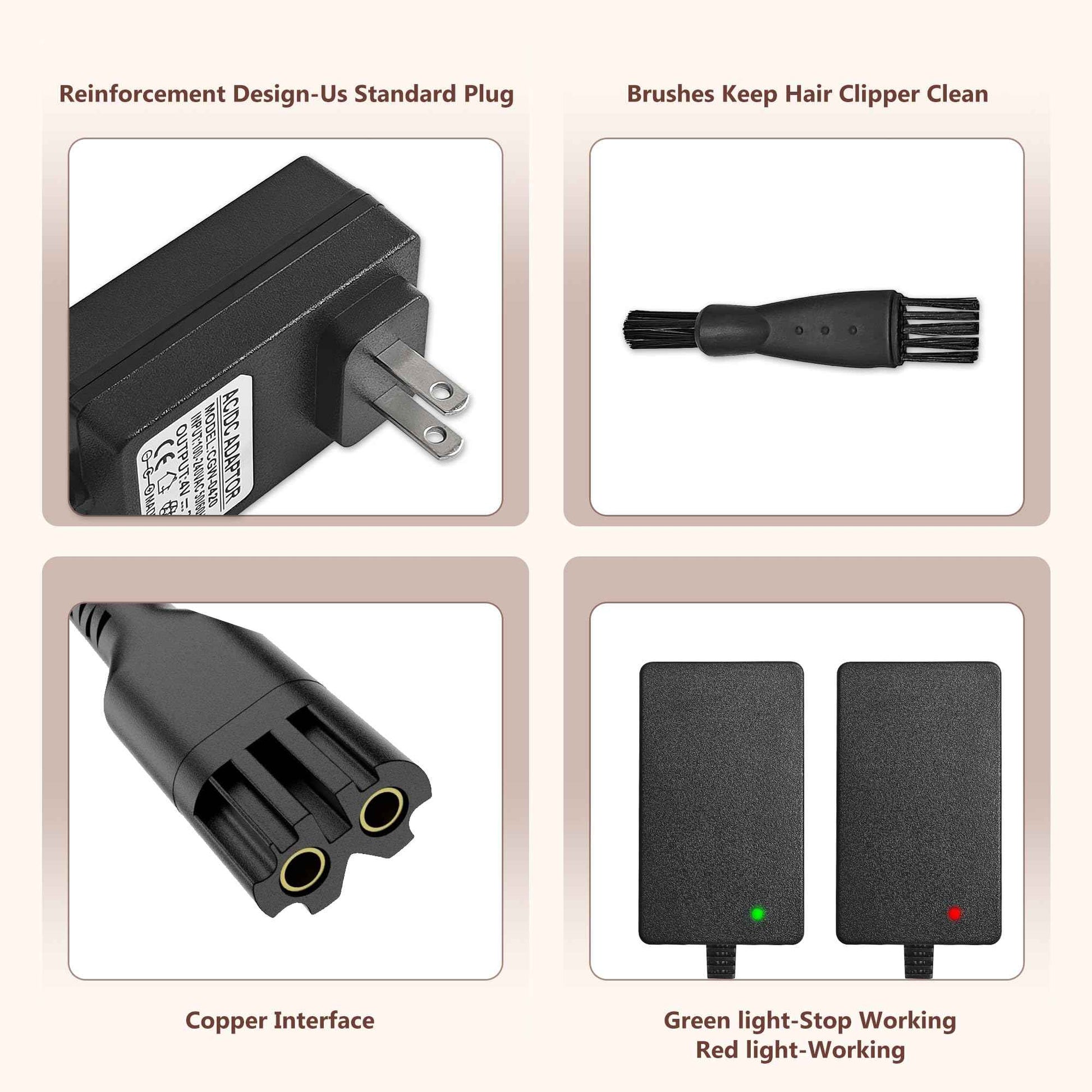 4V Charger for Wahl 8164 8148 8591 8509 1919 8591L 8148L 8148-308 08504-400 97225-002 Cordless Trimmer Compatible Replacement Adapter for Wahl Clippers Fast Charging Power Supply Durable and Portable