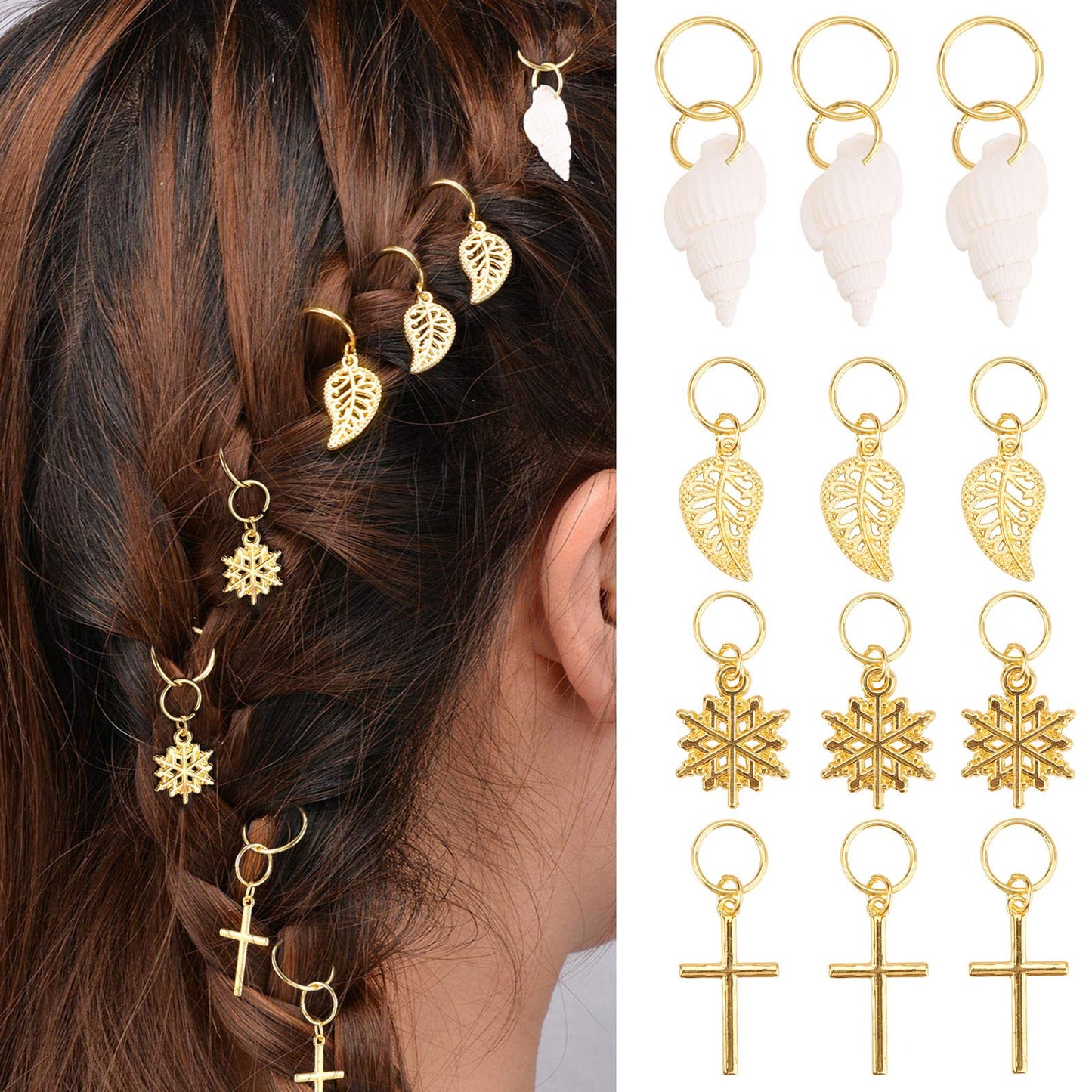 Tecbeauty 236 Pieces Hair Jewelry for Women Braids Rings Cuffs Clips Aluminum Beads Dreadlock Accessories-Box Storage