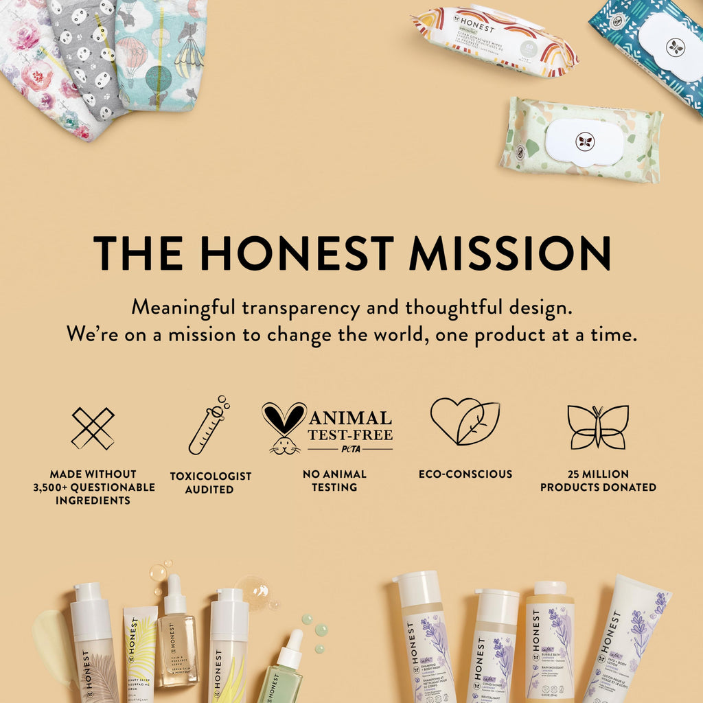 The Honest Company Clean Conscious Multi-Use Wipes | Hypoallergenic + Unscented for Sensitive Skin | Over 99% Water, Compostable, Plant Based, Baby Wipes | Pattern Play, 576 Count