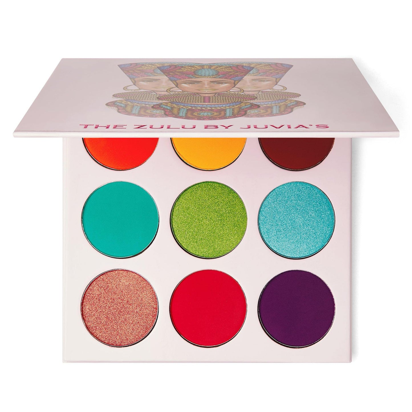 Juvia's Place Palette The Zulu - Turquoise, Red, Purple, Shades of 9, Colorful, Vivid, Vibrant Palette, Pigmented Makeup Palette Color & Shine