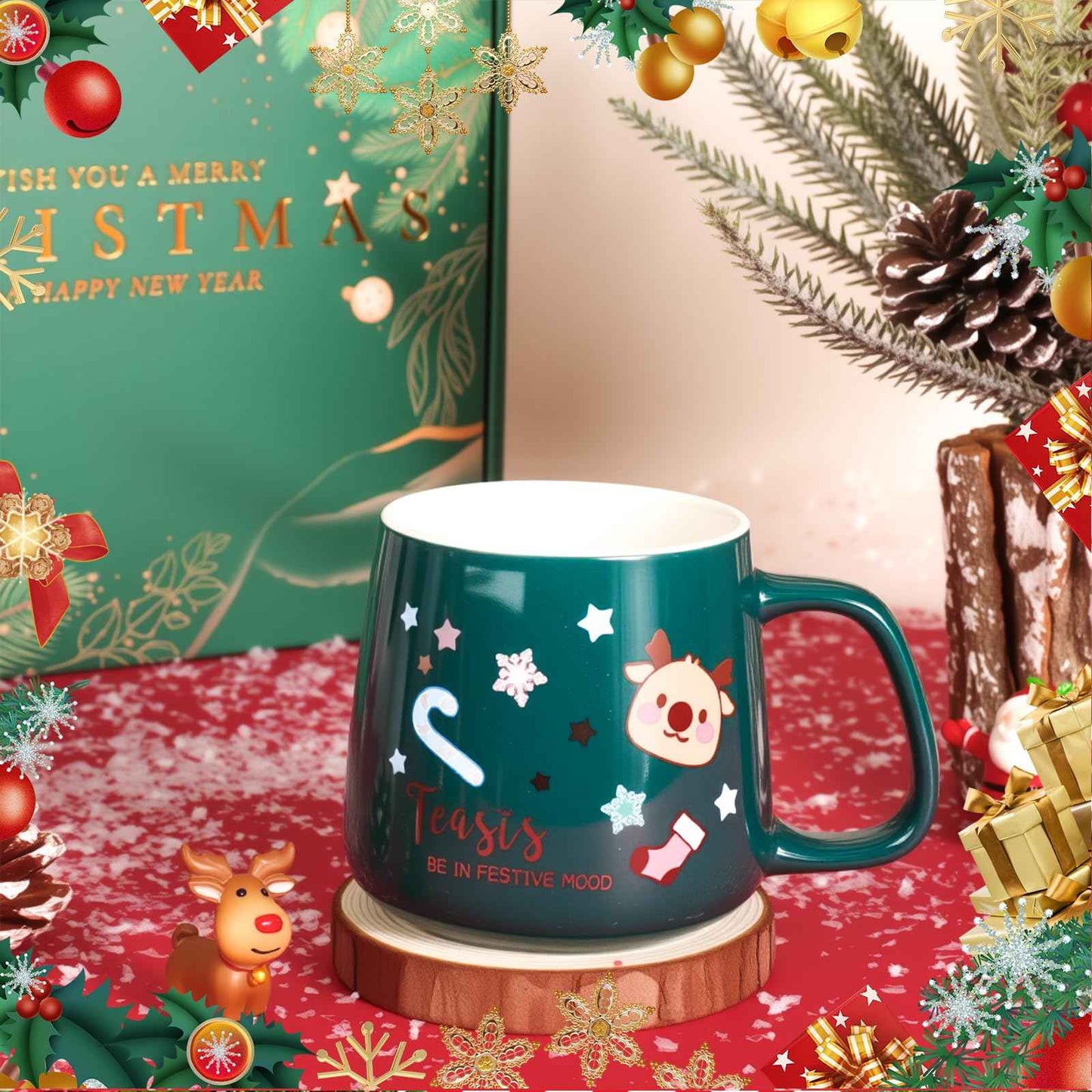 Christmas Gifts Basket for Women 2025 | Christmas Gift Box for Friend, Family | Holiday Gift Set with Christmas Blanket, Santa Mug, Socks | Xmas Present for Mom, Wife, Girlfriend, Sister, Coworker