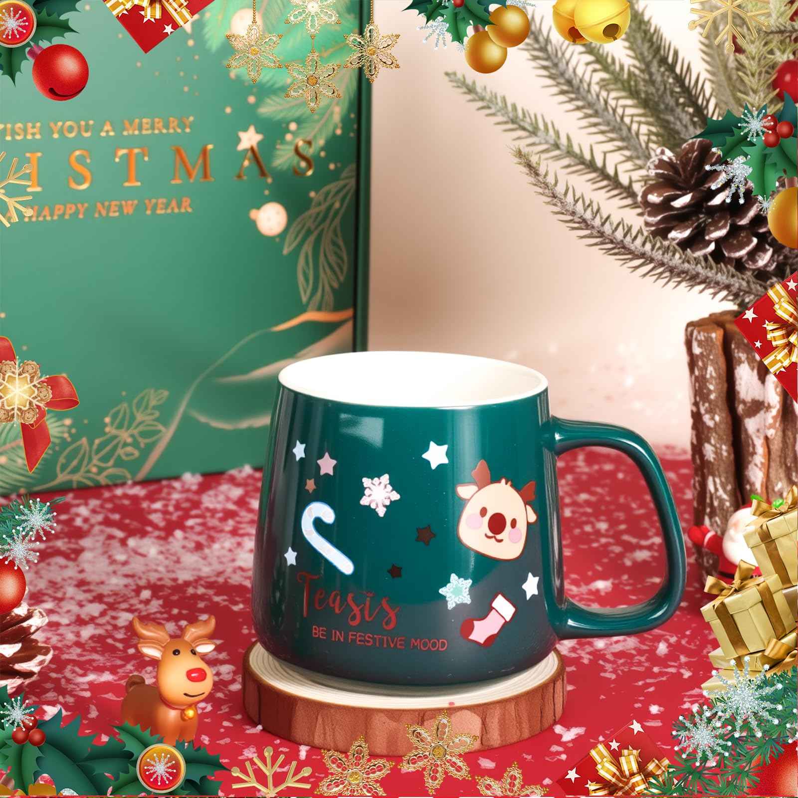 Christmas Gifts Basket for Women 2025 | Christmas Gift Box for Friend, Family | Holiday Gift Set with Christmas Blanket, Santa Mug, Socks | Xmas Present for Mom, Wife, Girlfriend, Sister, Coworker