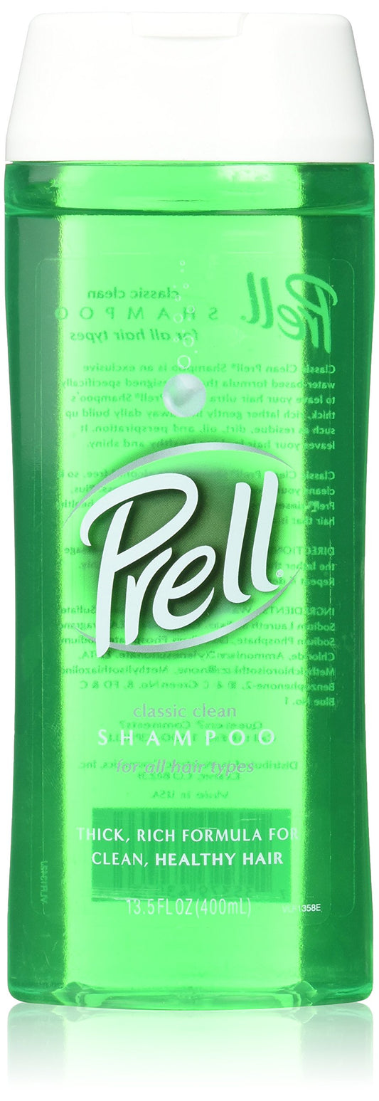 Prell Shampoo, Classic Clean 13.5 Fluid Ounce, 5 Count.