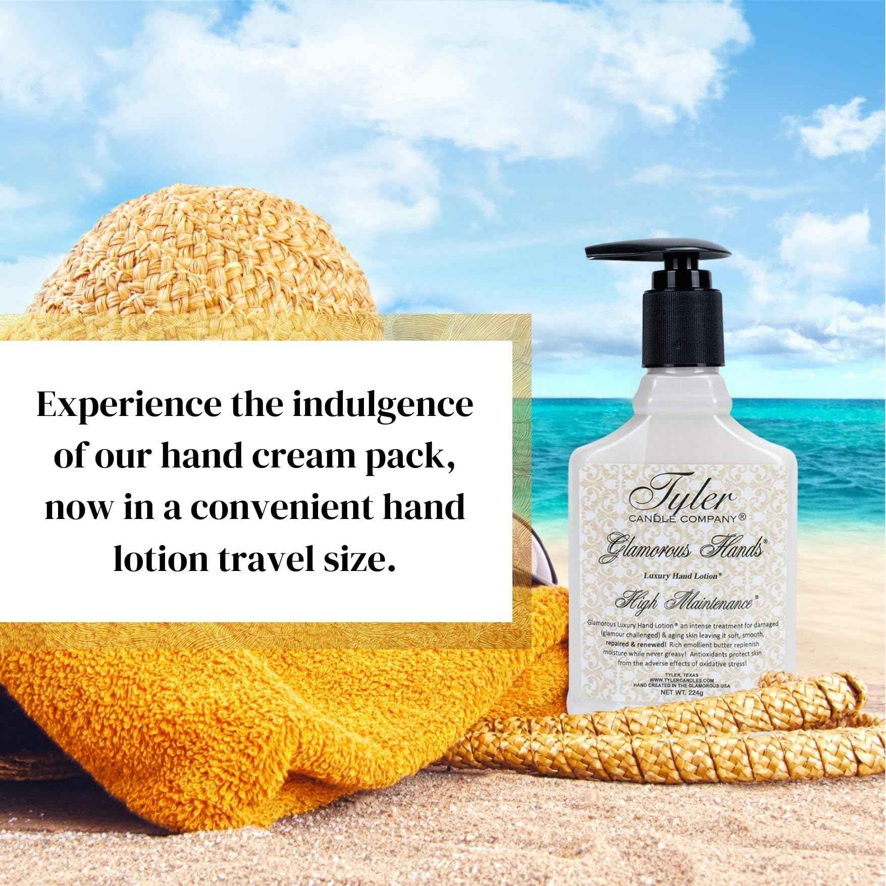 Worldwide Nutrition Bundle: Tyler High Maintenance Hand Lotion - Scented and Small Hand Cream For Dry Hands - 8 Oz Travel Size Luxury Hand Moisturizer and Multi-Purpose Key Chain