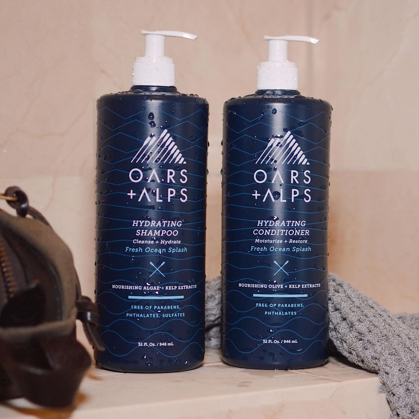 Oars + Alps Men's Sulfate Free Conditioner, Infused with Kelp and Algae Extracts, Fresh Ocean Splash, 32 Fl Oz