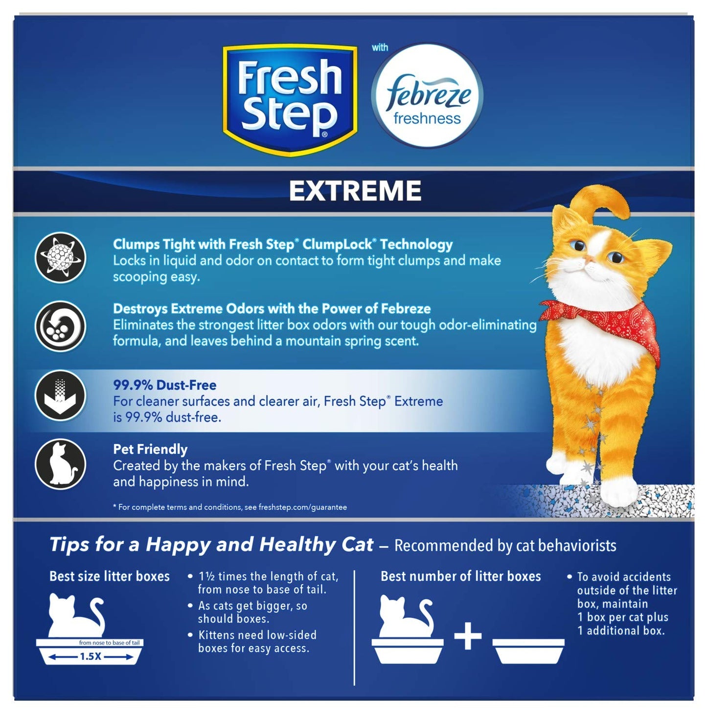 Fresh Step Clumping Cat Litter, Extreme, Long Lasting Odor Control Kitty Litter with Activated Charcoal, Low Dust Formula, 14 lb