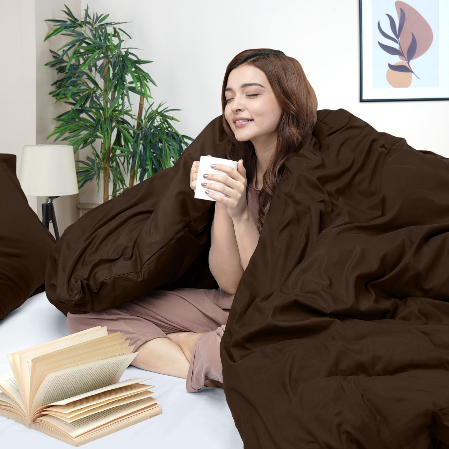 Utopia Bedding Duvet Cover Queen Size - 1 Duvet Cover with 2 Pillow Shams - 3 Pieces Bedding Duvet Cover with Zipper Closure - Soft Brushed Microfiber, 90 X 90 Inches (Pack of 10, Queen Brown)