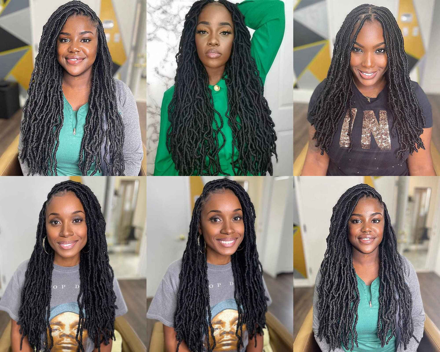 7 packs faux locs crochet hair 32 inch soft locs pre looped goddess locs crochet braids hair extensions butterfly locs braiding hair for black women (32 Inch (Packs of 7), 1B#)