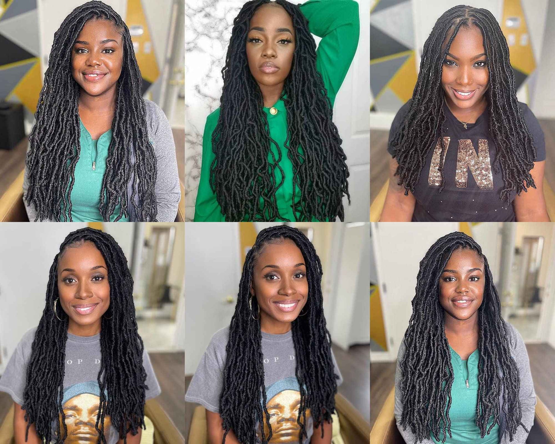 7 packs faux locs crochet hair 32 inch soft locs pre looped goddess locs crochet braids hair extensions butterfly locs braiding hair for black women (32 Inch (Packs of 7), 1B#)