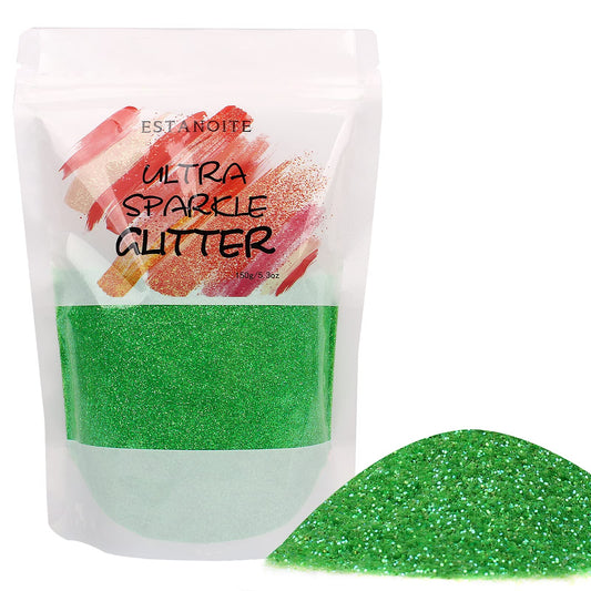 150g Extra Fine Glitter, Rainbow Ultra Fine Glitter Powder for Resin, Tumblers, Makeup Face Eye Hair Body, Crafts Painting Arts, Nail Art DIY Decoration (Rainbow Green)