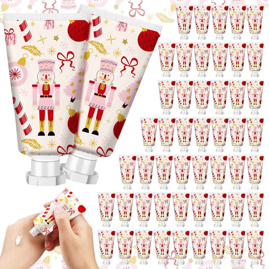 Heigble 50 Pcs 1 Oz/ 30 ml Christmas Nutcracker Hand Cream Gifts Bulk Travel Size Christmas Thank You Hand Cream Body Lotion Gifts for Women Coworker Teacher Nurse Souvenir Xmas Party Supplies