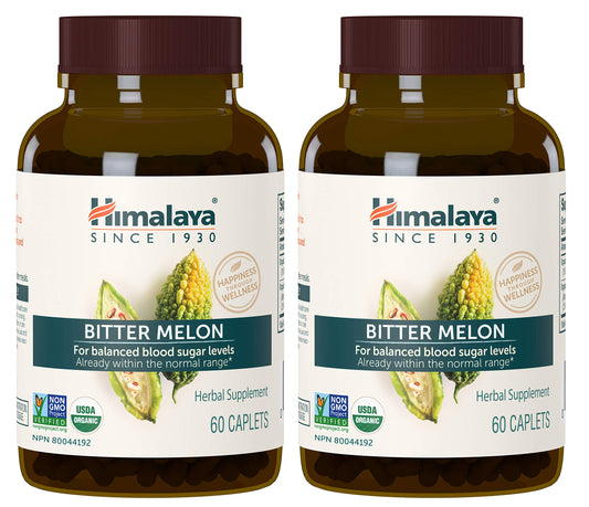 Himalaya Organic Bitter Melon for Glucose Metabolism, 660 mg, 60 Caplets, 2 Pack